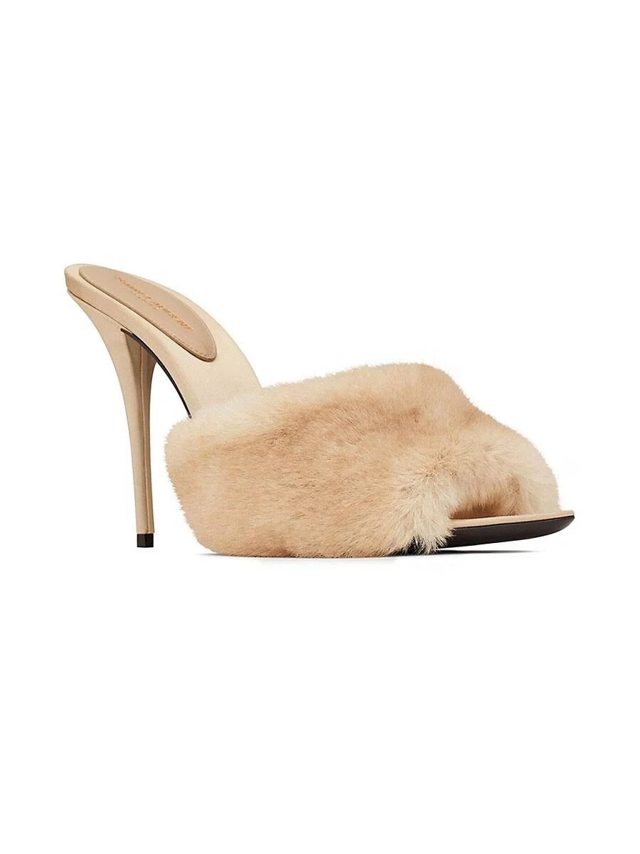 Saint Laurent Paris o1b1hav110924 LA16 Heeled Mules in Beige Size US 8.5 / IT 38.5 - 7 Thumbnail