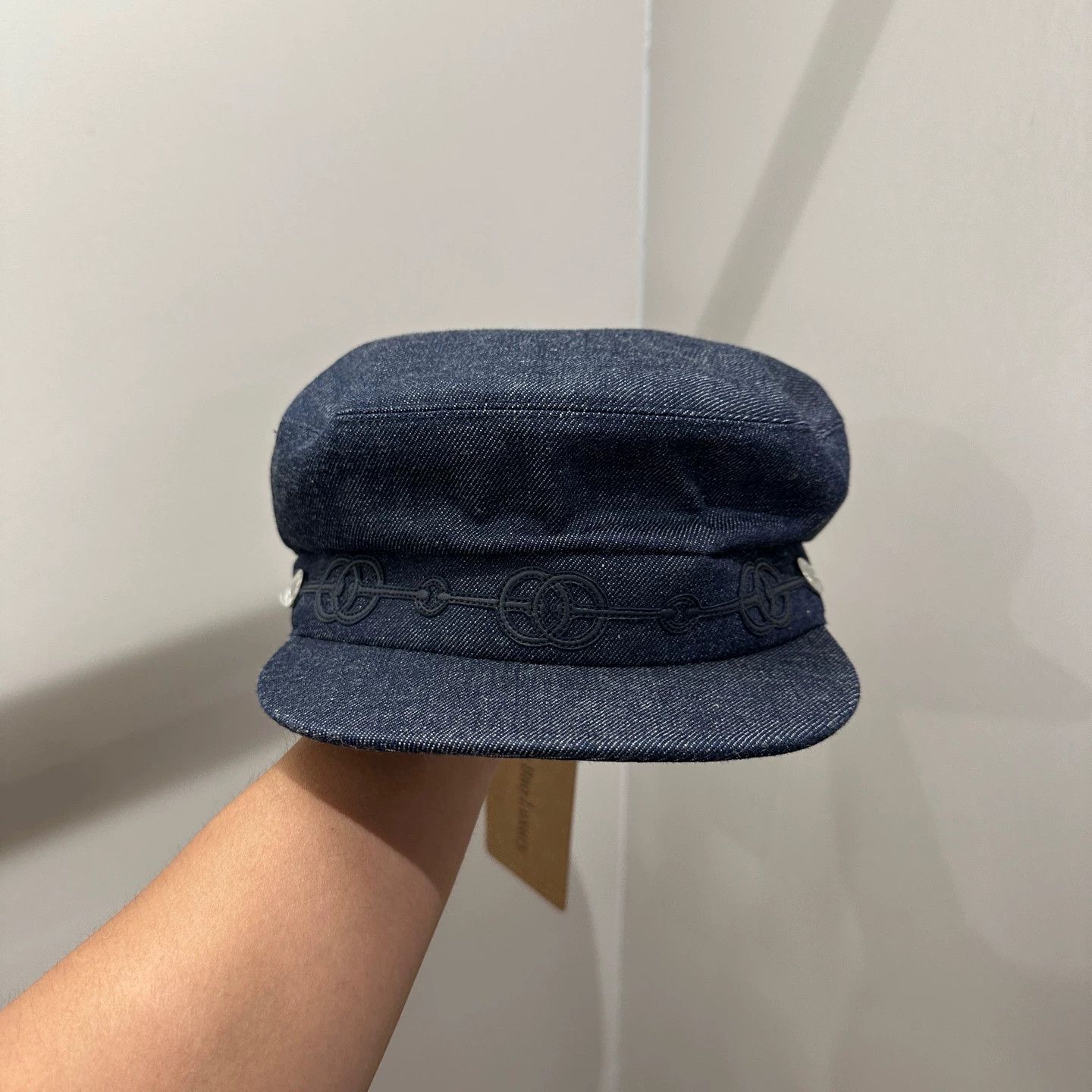 Hermes Hermes Pig Nose Denim Blue Newsboy Cap 57 Cotton Size ONE SIZE - 1 Thumbnail
