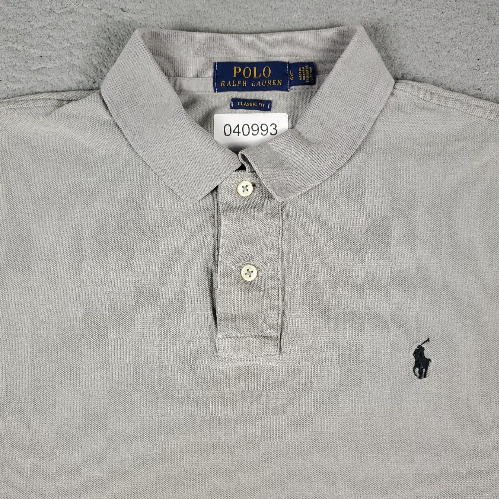 Ralph Lauren VINTAGE Ralph Lauren Polo Shirt Men Large Gray Cotton Short Sleeve Casual Classic 90s Size US L / EU 52-54 / 3 - 2 Thumbnail