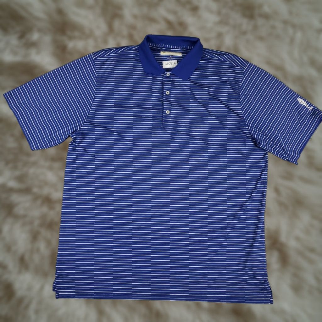 Vintage Donald Ross Polo Shirt Mens 2XL Blue Striped Golf Short Sleeve Shirt Size US XXL / EU 58 / 5 - 1 Thumbnail