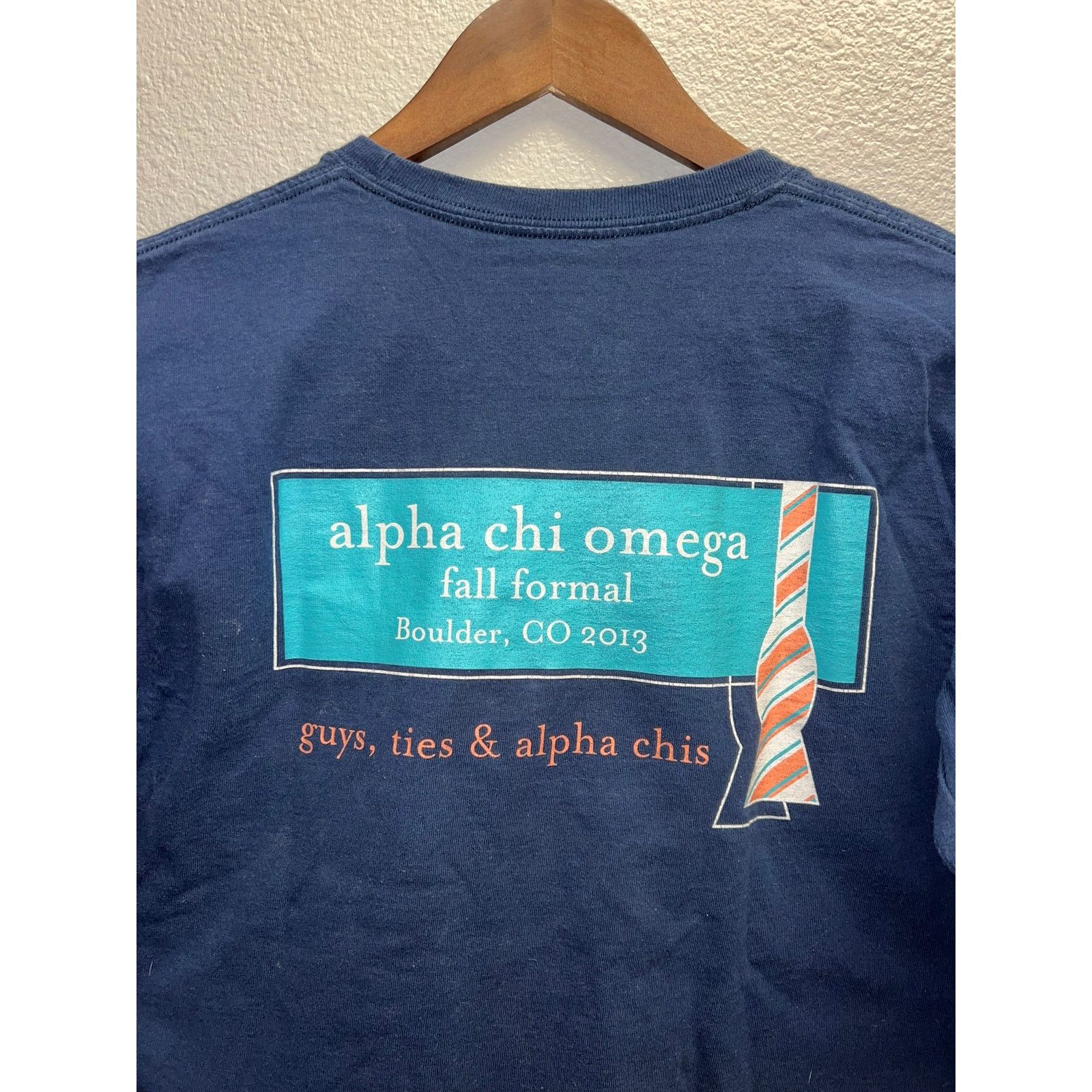 Hanes Alpha Chi Omege Shirt Long Sleeve 2013 Fall Formal Suit Tie Size US S / EU 44-46 / 1 - 6 Thumbnail