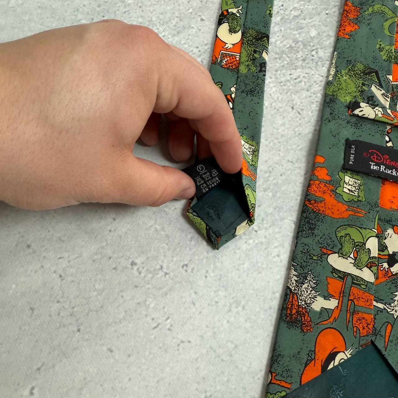 Disney Vintage 90s The Disney The Rack DuckTales Silk Tie Green Size ONE SIZE - 12 Thumbnail