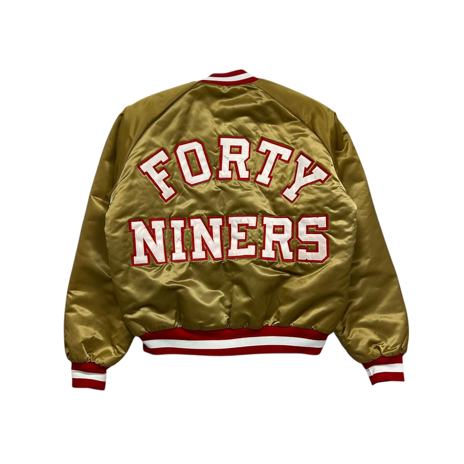 NFL VTG 90s SF 49ERS CHALK LINE SATIN JACKET SPELL OUT Size US L / EU 52-54 / 3 - 1 Thumbnail