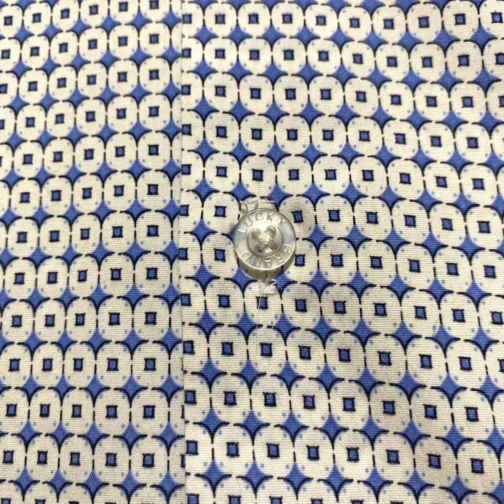 Lucky Brand Lucky Brand Mens Shirt Blue Geometric Long Sleeve Button Front Slim Fit M Size US M / EU 48-50 / 2 - 7 Thumbnail