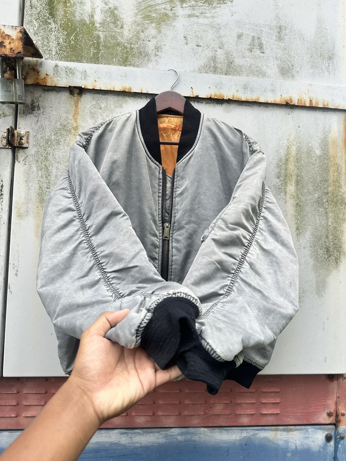 Vintage 🪖Vintage Faded Phantom MA-1 Man Intermediate Bomber Jacket Size US M / EU 48-50 / 2 - 5 Thumbnail