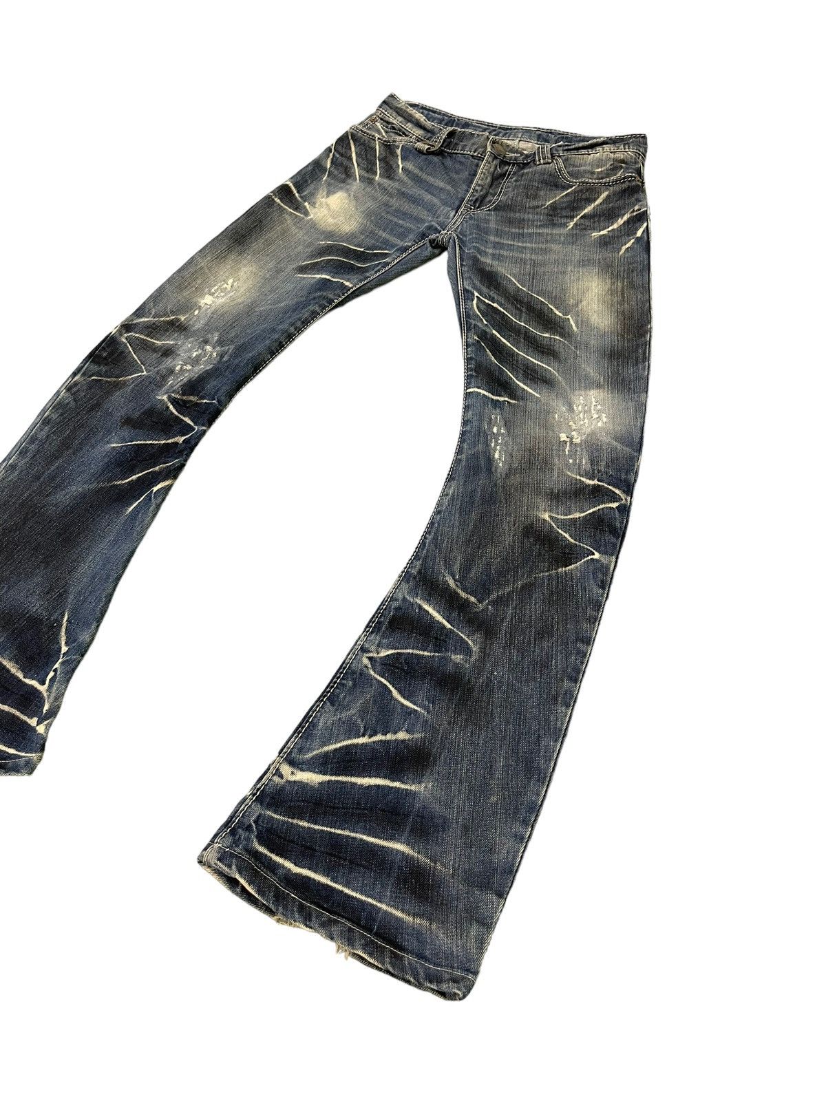 BUFFALO BOBS Flare Jeans Johnny Wolf Curv Leg Distress Low Rise Slim 8🟦1 Size US 30 / EU 46 - 3 Thumbnail