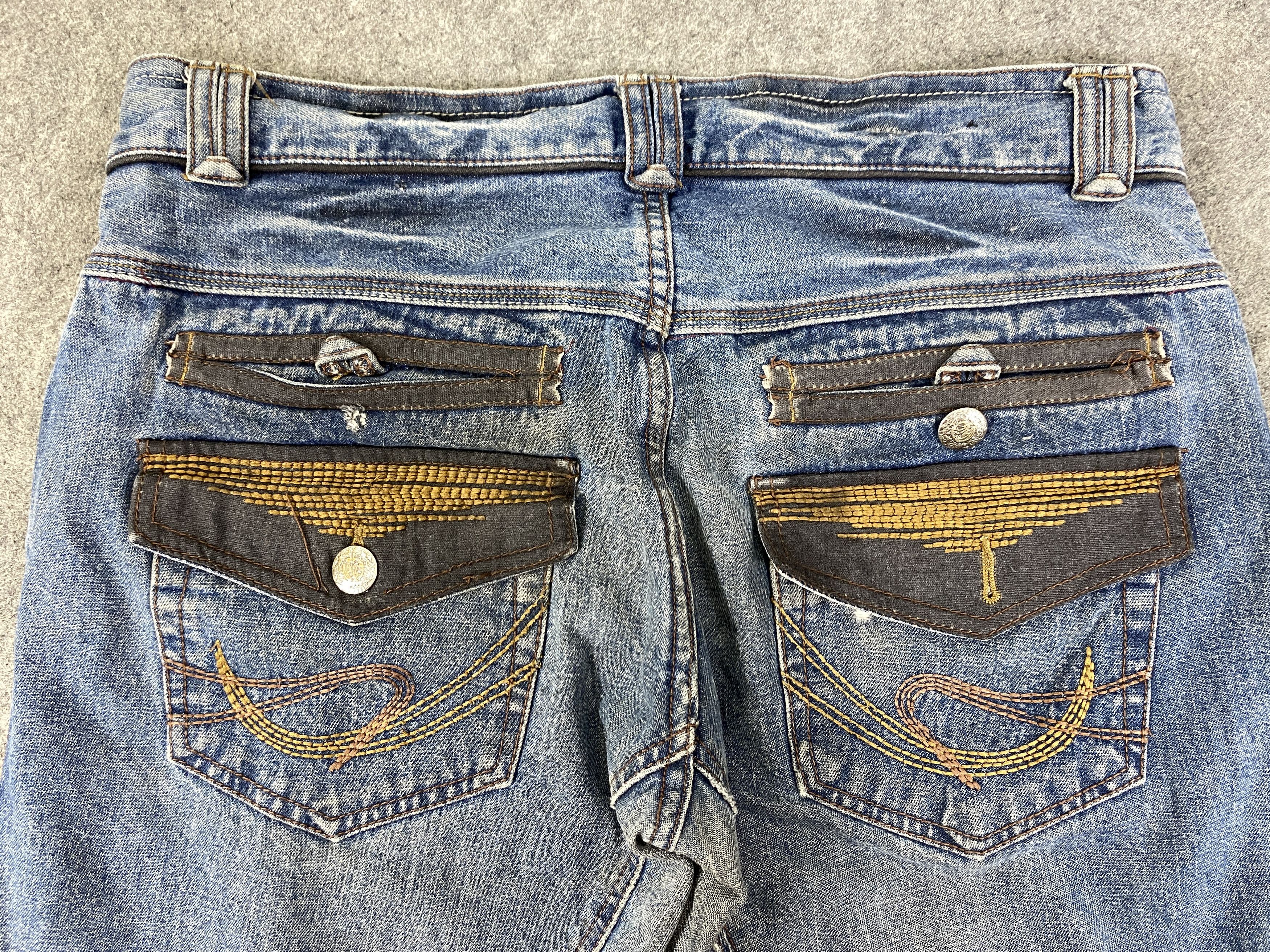 If Six Was Nine Faded Blue Vintage Flare Jeans 35x32 - JN3289 Size US 35 - 4 Thumbnail