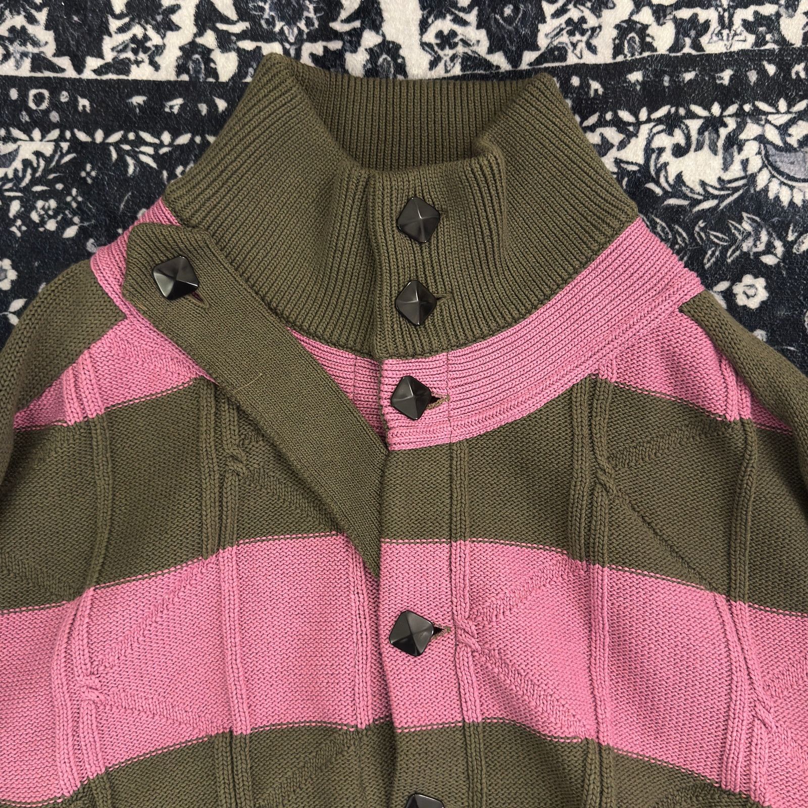 Kiko Kostadinov Kiko Kostadinov Pink & Khaki Merli Cardigan Size US L / EU 52-54 / 3 - 3 Thumbnail