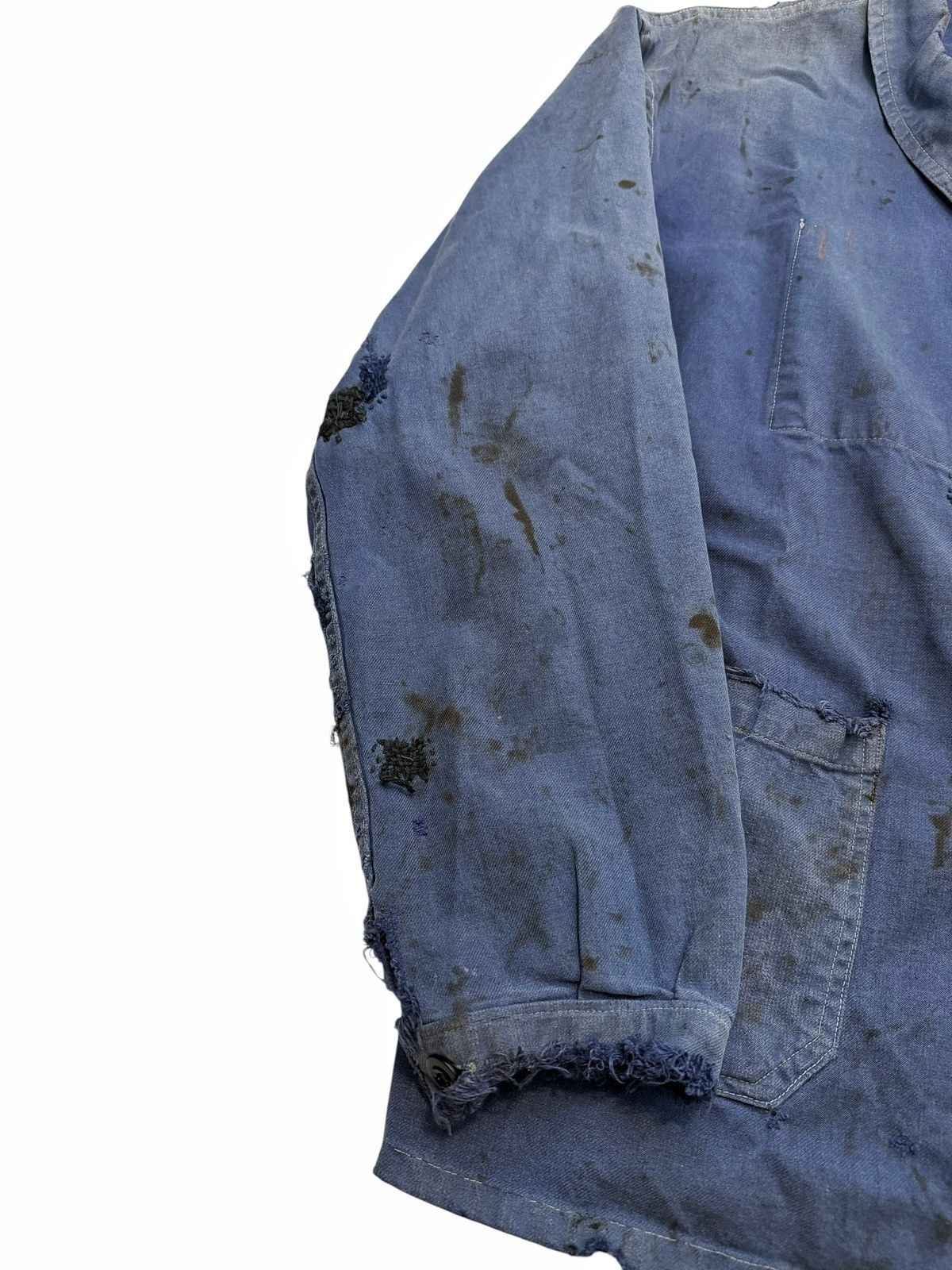 Vintage GRAIL 1930’s Boro Repaired Indigo French Workwear Chore Coat Size US XL / EU 56 / 4 - 7 Thumbnail