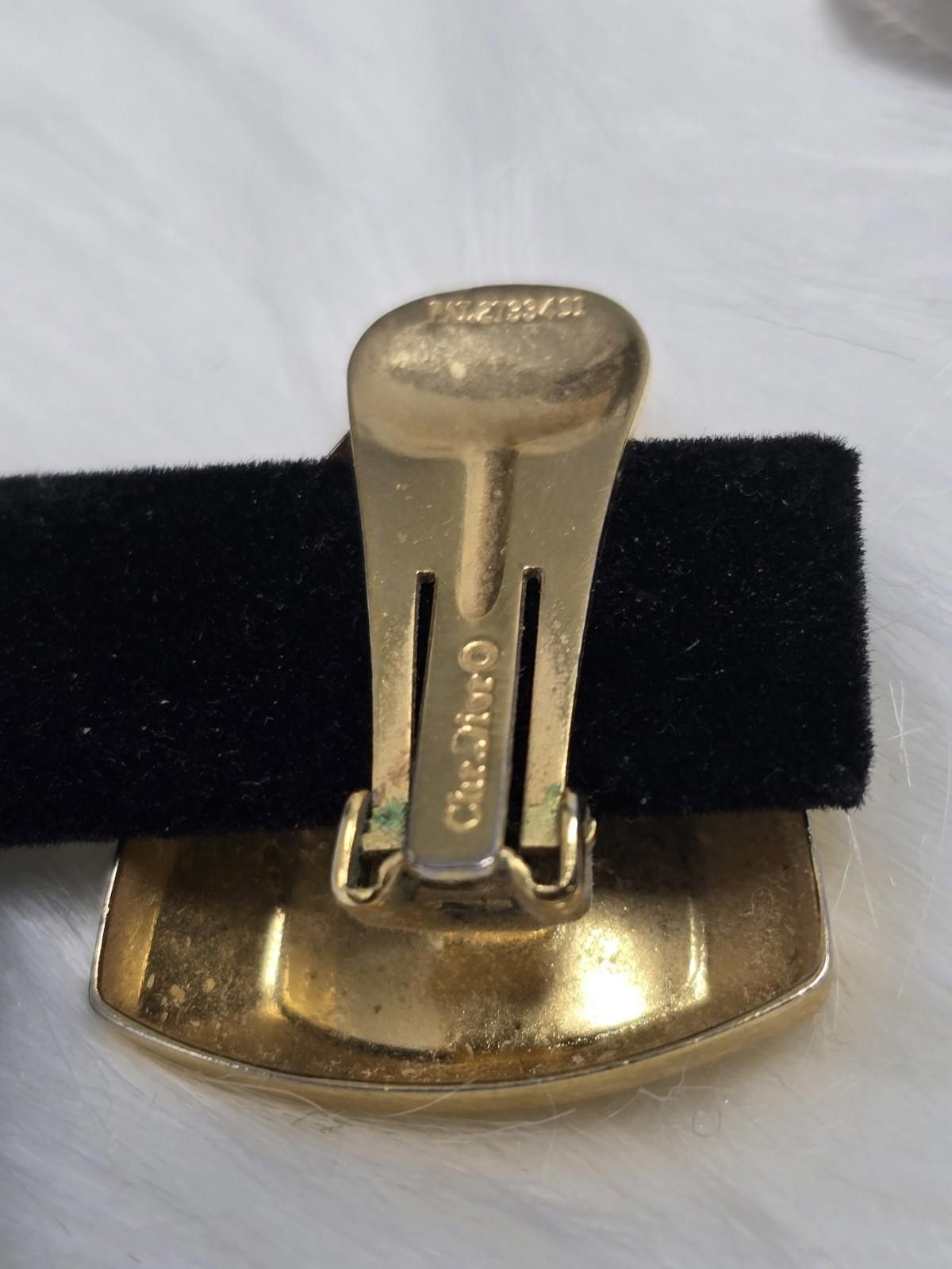 Dior Vintage Christian Dior Gold Shield Clip Earrings Size ONE SIZE - 5 Thumbnail
