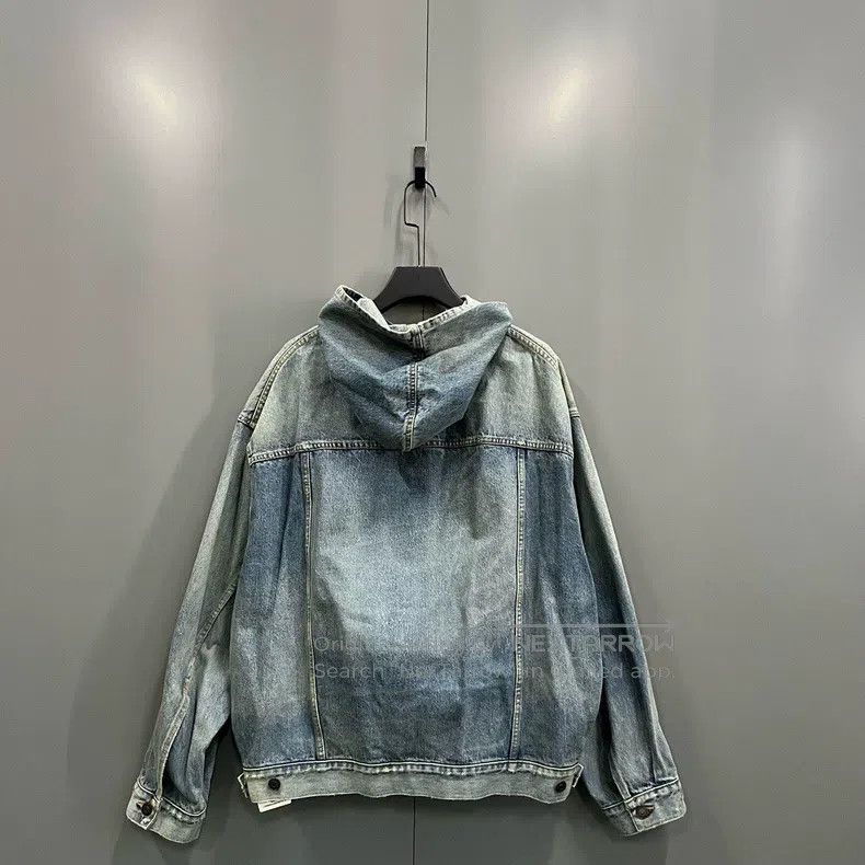 Balenciaga Balenciaga Blue Hooded Denim Jacket Size US S / EU 44-46 / 1 - 2 Thumbnail