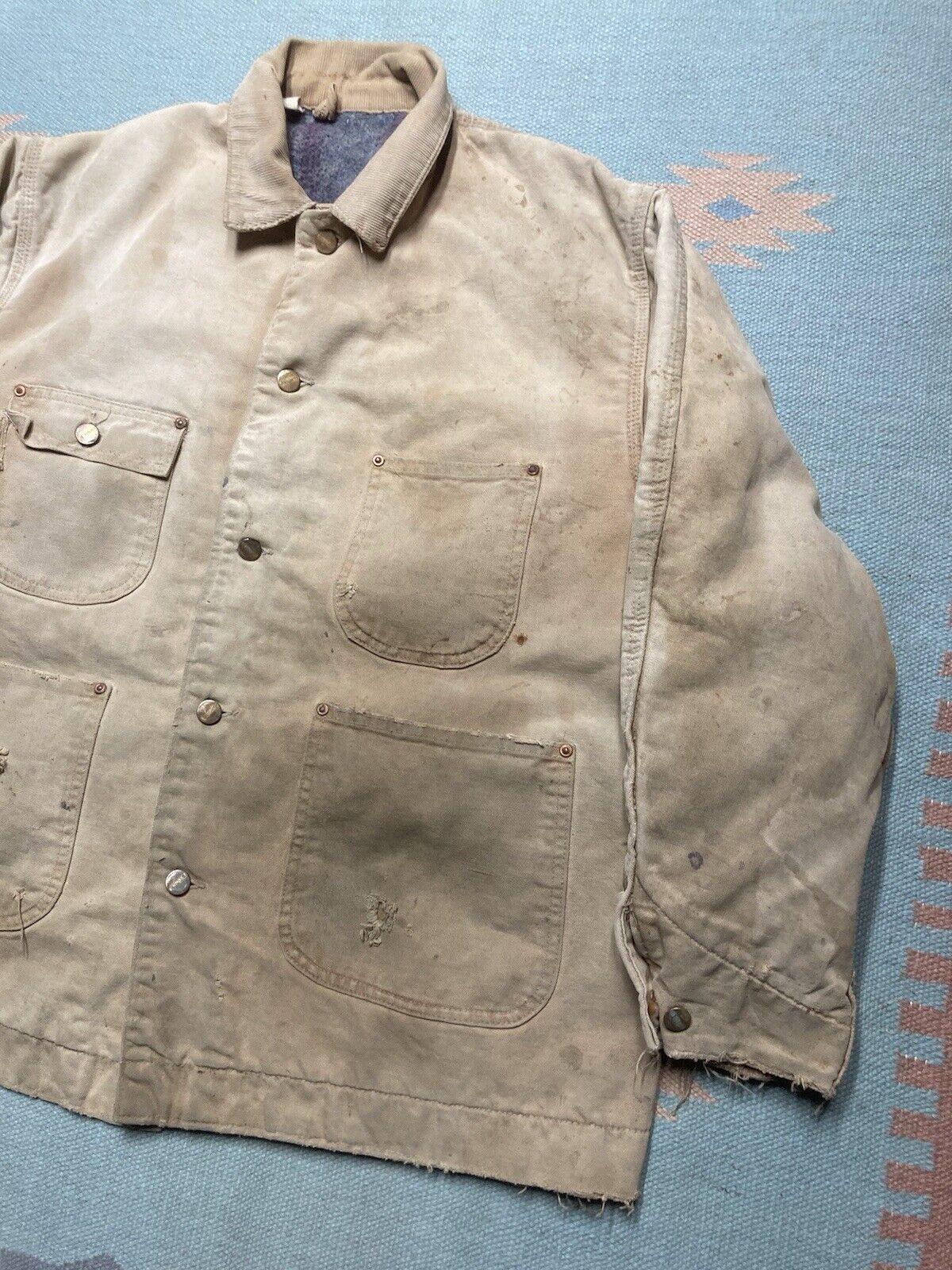 Carhartt × Vintage 80s carhartt chore jacket barn coat blanket lin distressed L Size US L / EU 52-54 / 3 - 3 Thumbnail