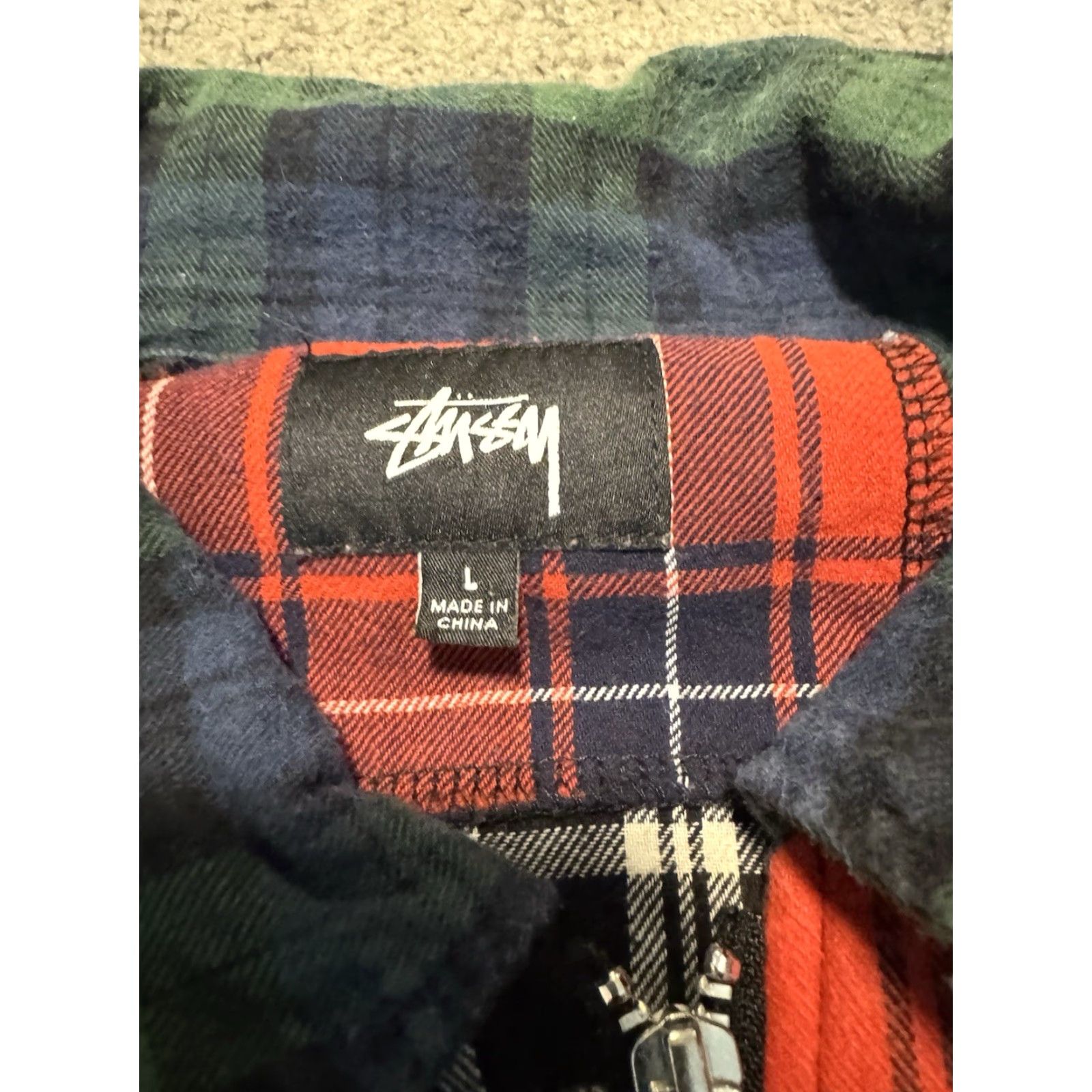 Vintage STUSSY PATCHWORK ZIP UP LS SHIRT Plaid L Men Long sleeve shirt Zip Front TV Genuine / 32143 Size US L / EU 52-54 / 3 - 5 Thumbnail