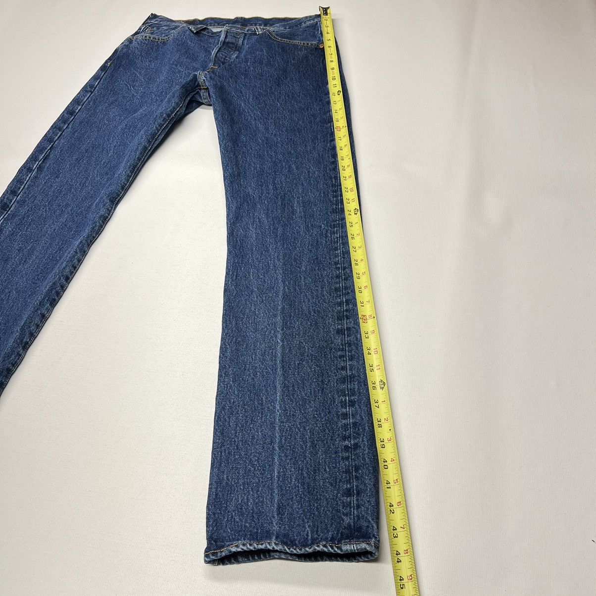Levi's Levis Jeans Blue 501 Straight Original Denim Button Fly Size US 33 - 16 Thumbnail