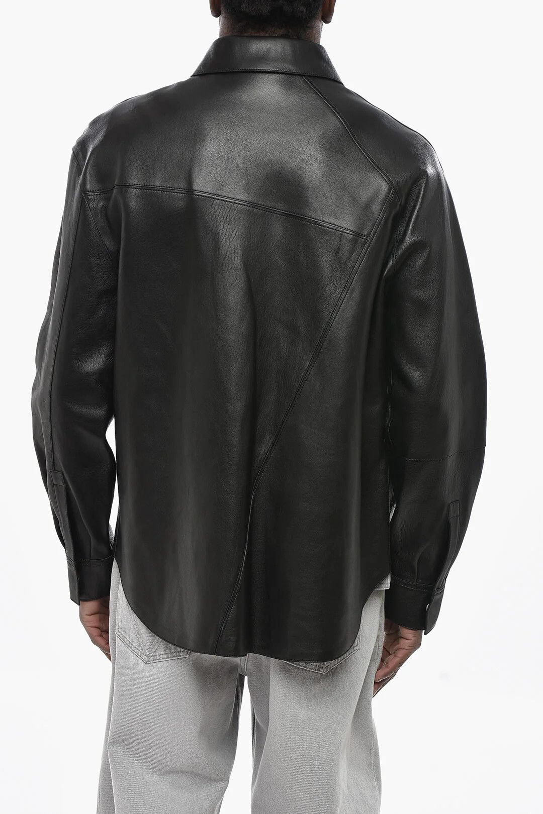 Loewe og1mm0426 Leather Overshirt in Black Size US M / EU 48-50 / 2 - 2 Thumbnail