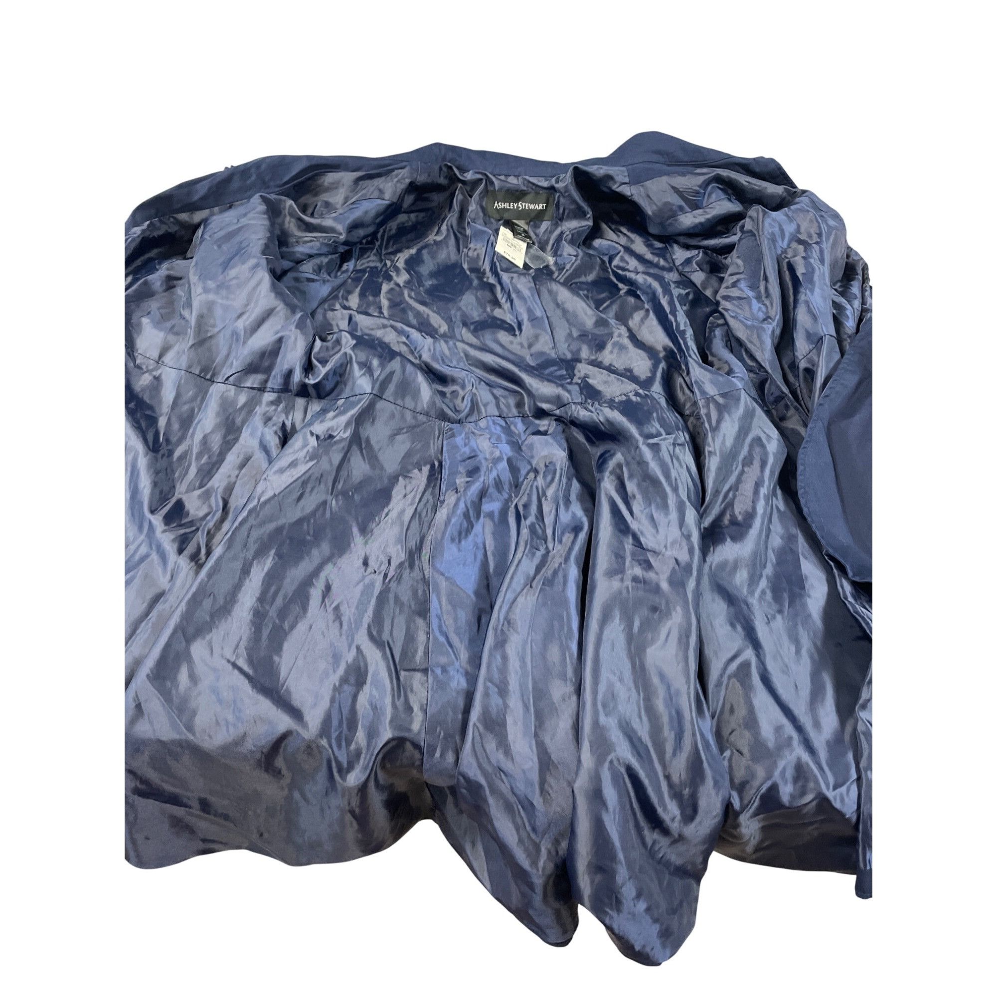 Other Ashley Stewart Womens Navy Blue trench peacock Coat Size 26 Size 4XL / US 24-26 - 10 Thumbnail