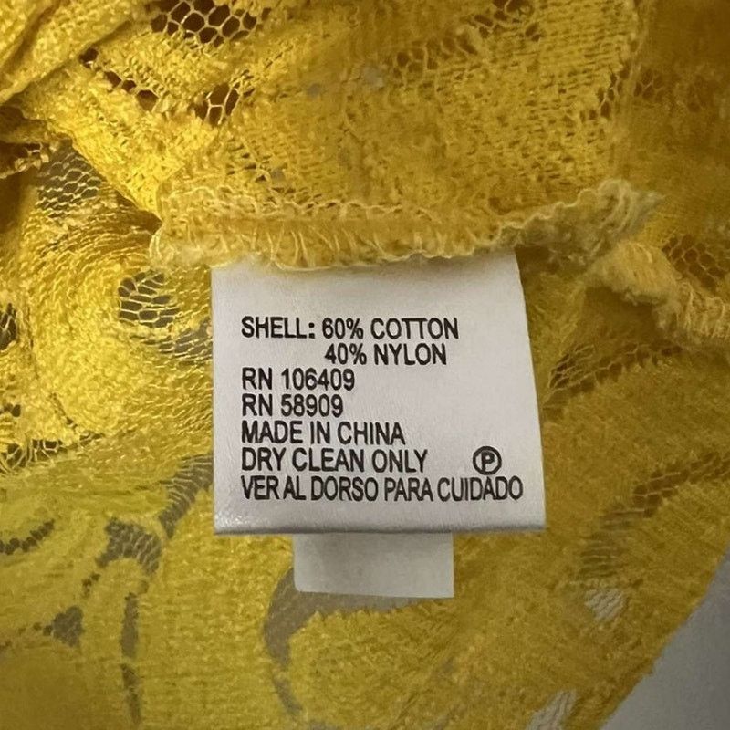 Cremieux Cremieux Women’s Mustard Yellow Lace Top – Size XS Size XS / US 0-2 / IT 36-38 - 4 Thumbnail