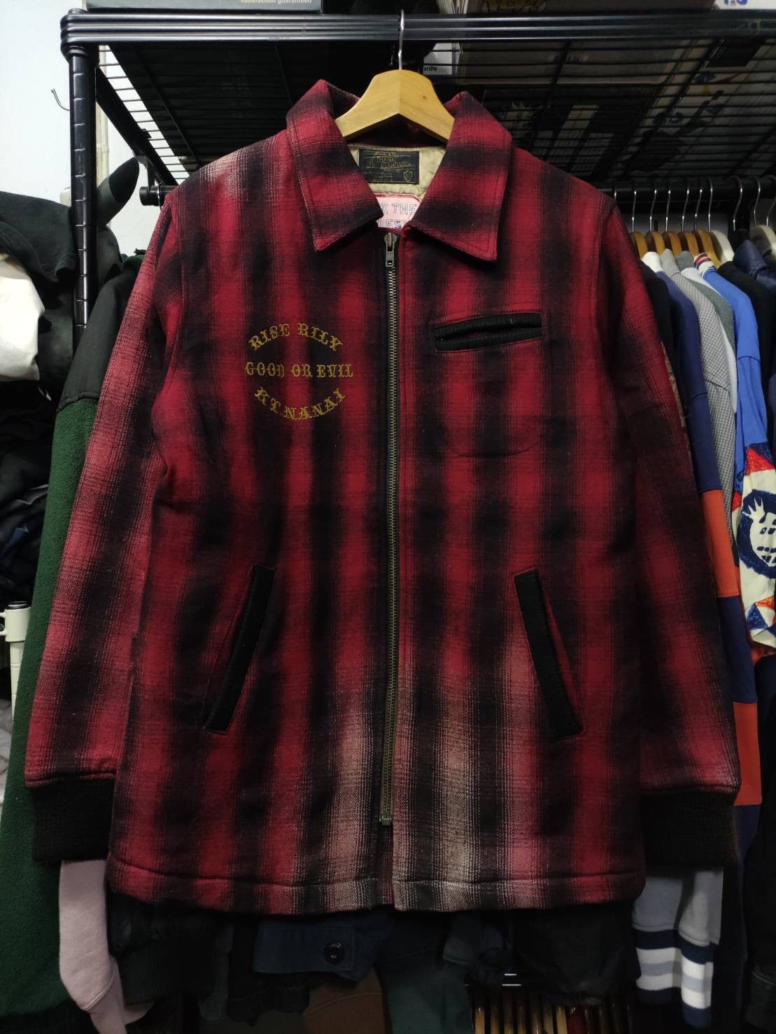 Japanese Brand Vtg Thanal Standard " Fuck The Rules " Leathers Wool Jacket Size US M / EU 48-50 / 2 - 2 Thumbnail