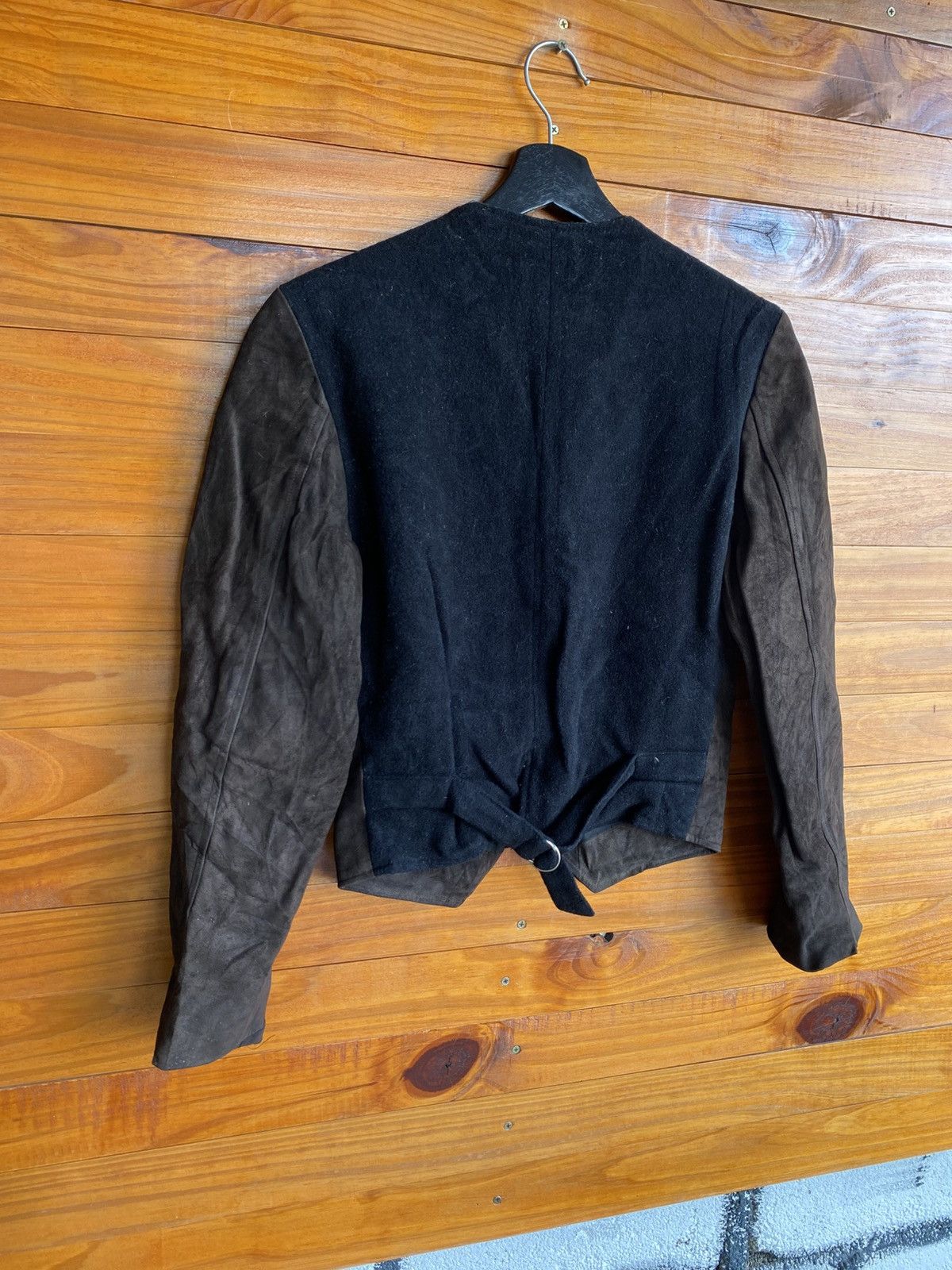 agnes b. Vintage Agnès b. Special Suede Wool Cropped Designer Jacket Size S / US 4 / IT 40 - 10 Thumbnail