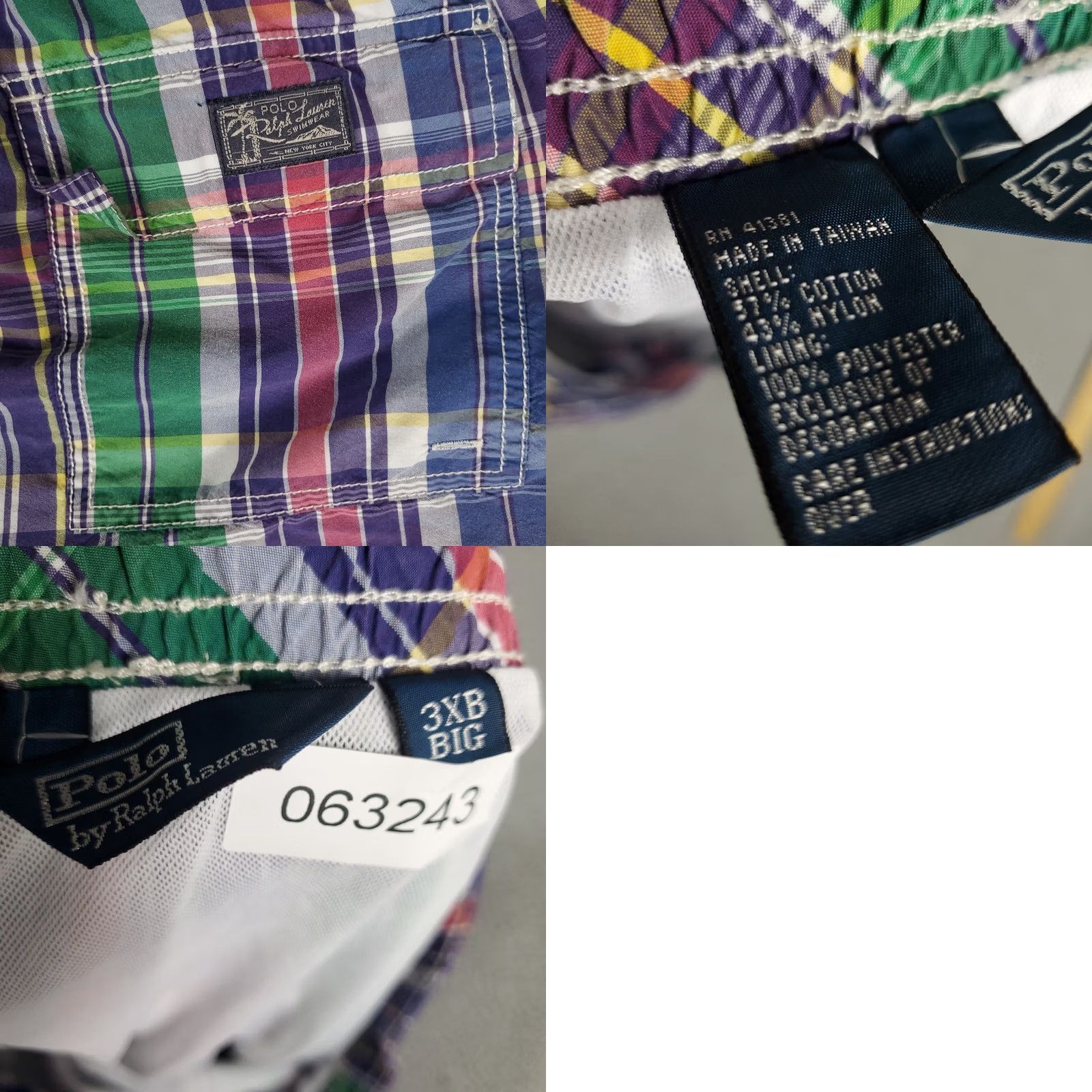 Polo Ralph Lauren Ralph Lauren Mens 3XB Blue Plaid Pony Lace Tie Board Shorts Swim Trunks Size US 39 - 8 Thumbnail