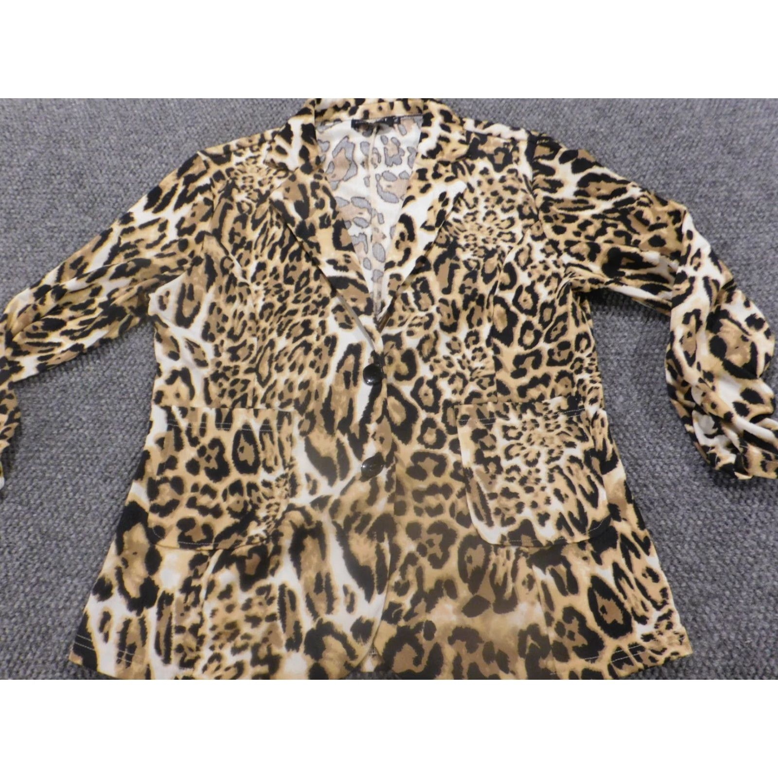 Vintage Mint Limit Brown Animal Print Button Blazer Womens Jacket XL Mid-Length Casual Winter Vintage No Size XL / US 12-14 / IT 48-50 - 5 Thumbnail