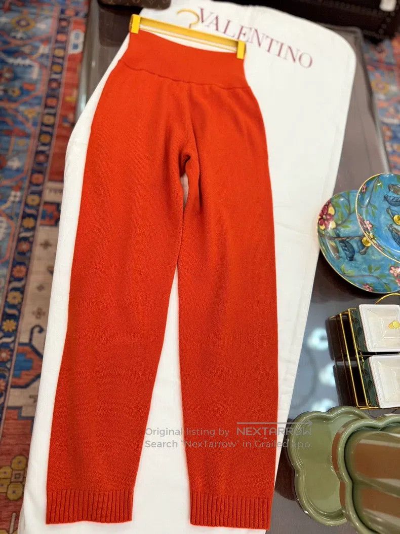 Hermes Hermes Classic Orange Wool and Cashmere High-waisted Pants Size 25" / US 0 / IT 36 - 4 Thumbnail