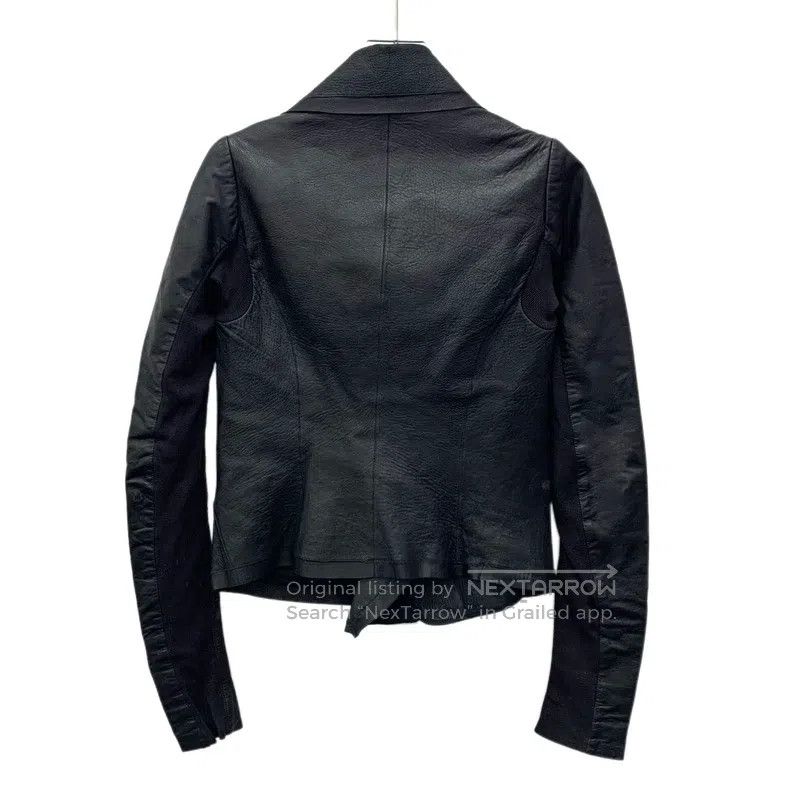 Rick Owens Rick Owens Black Lapel Side Zip Long Sleeve Leather Jacket Size XS / US 0-2 / IT 36-38 - 2 Thumbnail