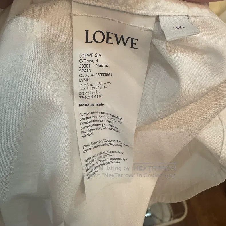 Loewe Loewe Color Block Pointed Collar Long Sleeve White Shirt Size XS / US 0-2 / IT 36-38 - 3 Thumbnail