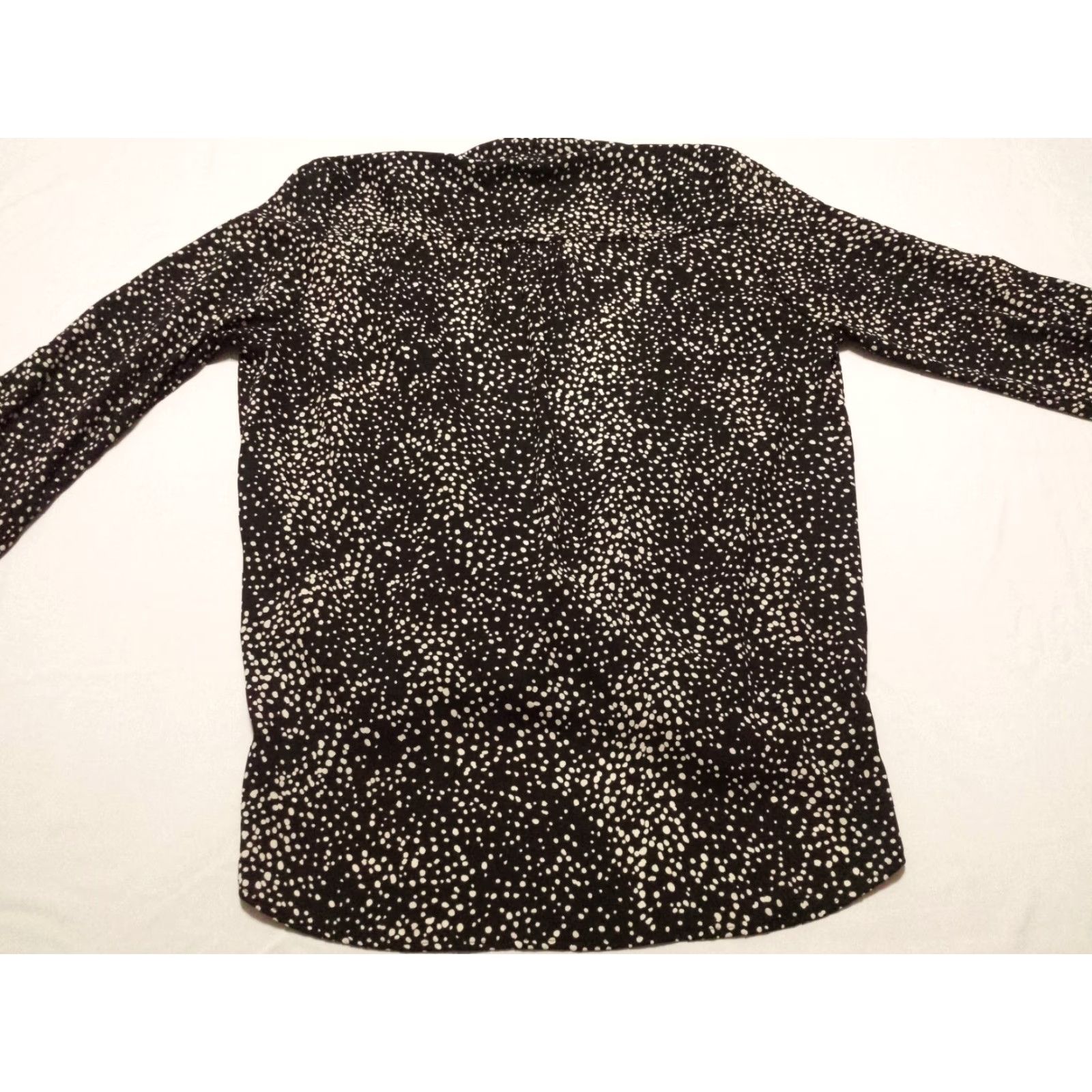 Vintage Pleione Black Geometric V-Neck Faux Wrap Long Sleeve Shirt Womens M Size M / US 6-8 / IT 42-44 - 6 Thumbnail