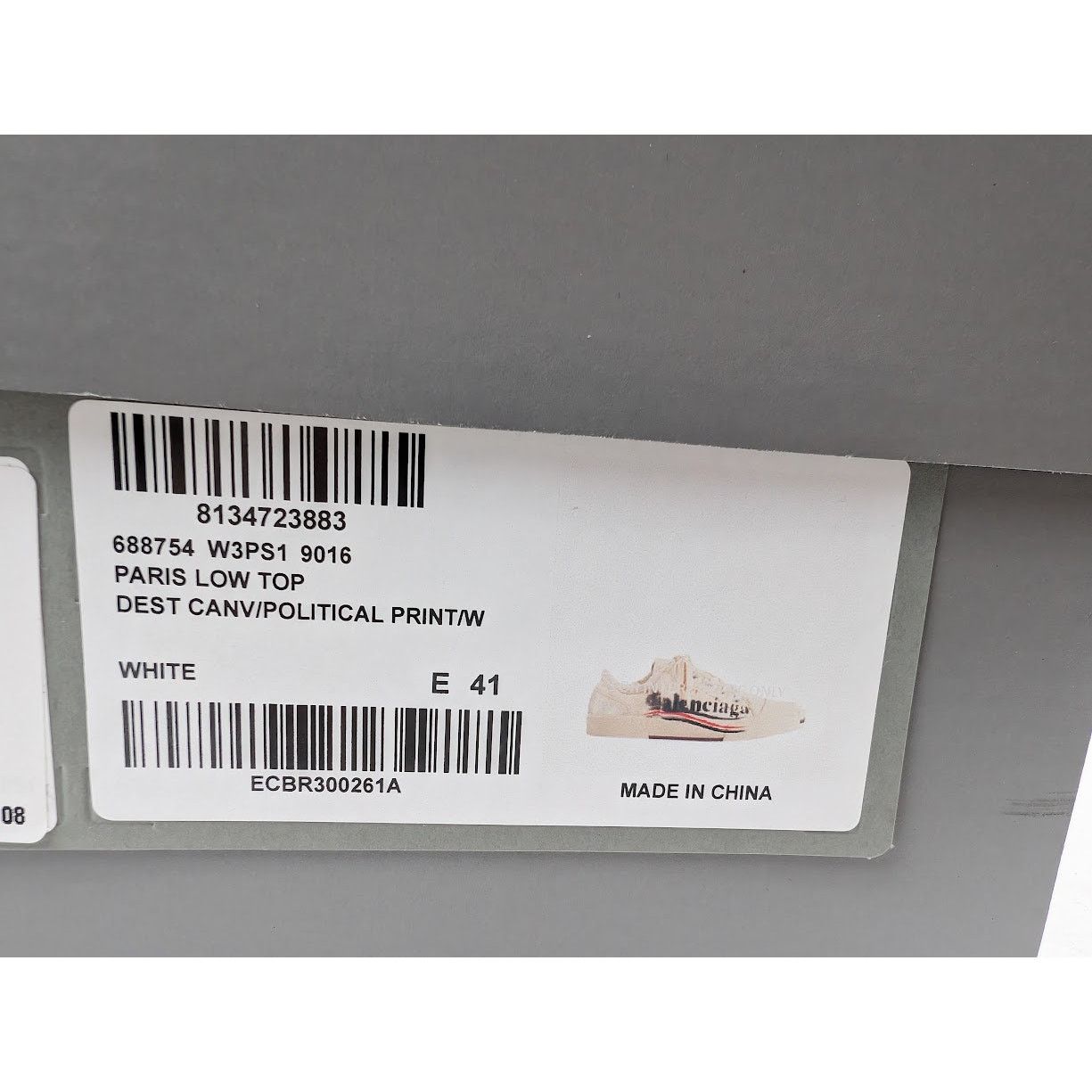 Balenciaga o1rshd1 Paris Low-Top Sneakers in White Size US 8 / EU 41 - 24 Thumbnail