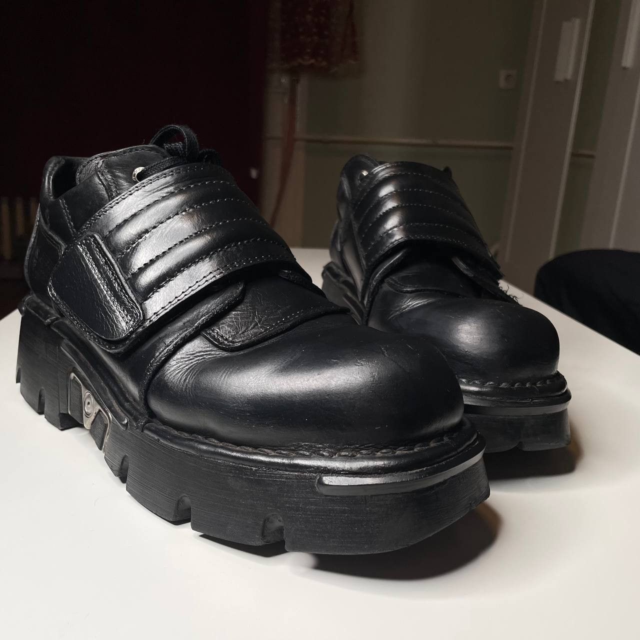 Vintage 90s New Rock M.211-S1 Eu 45 Metallic Reactor Low Boots Punk in Black, Men's (Size 12) — image 2 of 6