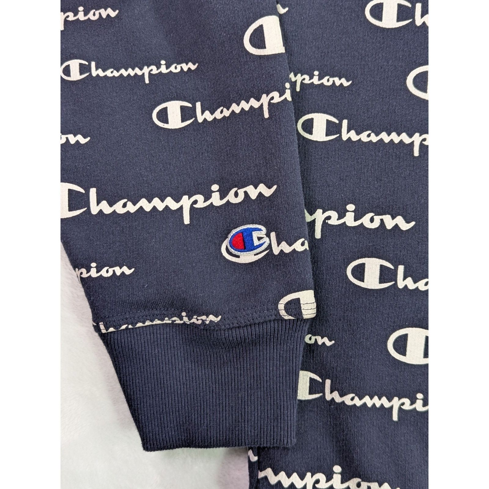 Champion Champion Script All-Over Print Navy Crewneck Sweatshirt 2XL Size US XXL / EU 58 / 5 - 6 Thumbnail