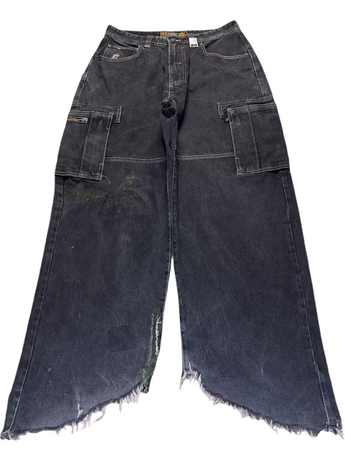 Japanese Brand Vintage Japanese Brand Cargo Ultra Wide Leg Baggy Jeans Size US 32 / EU 48 - 1 Thumbnail