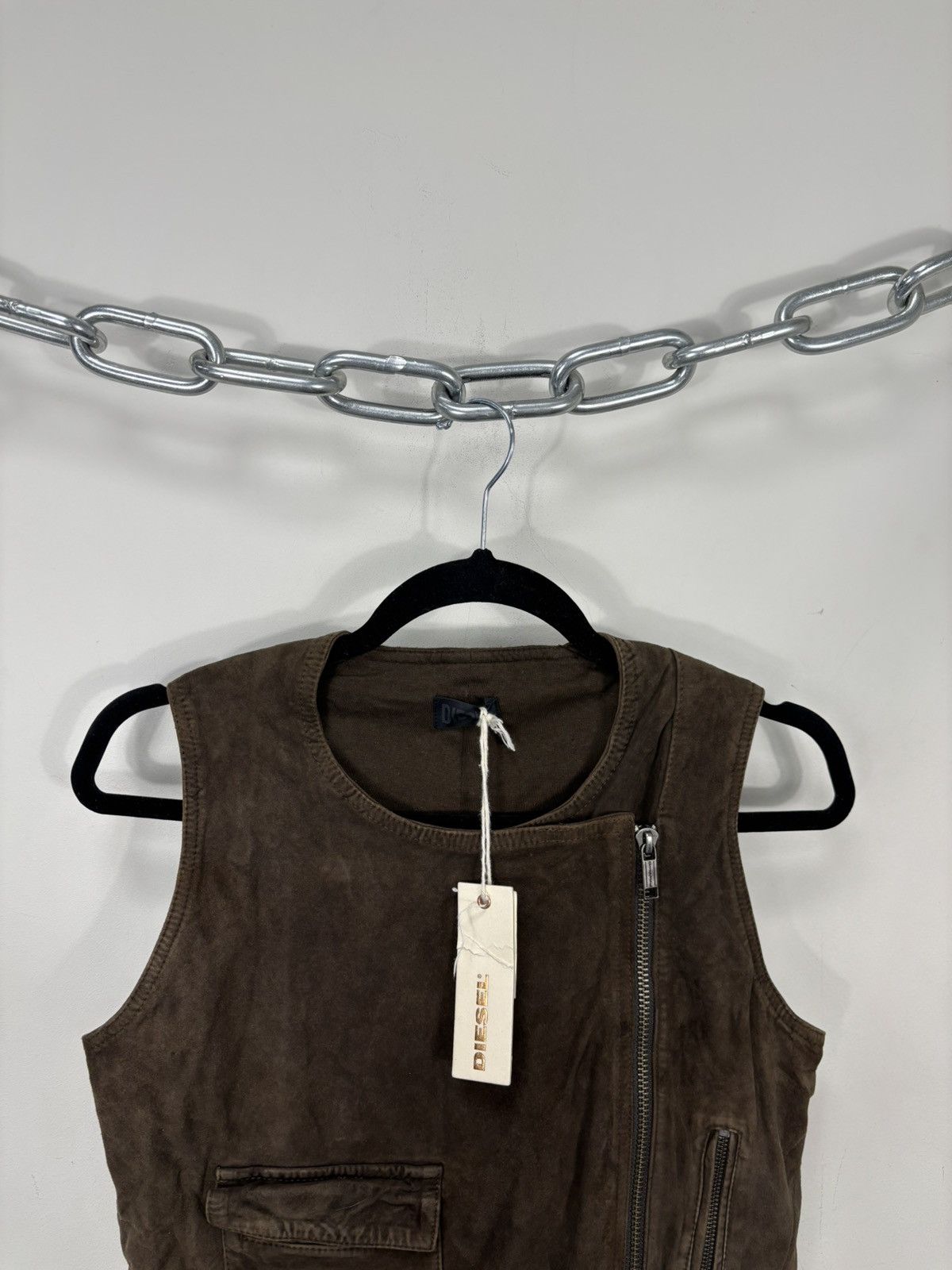 Diesel Diesel L-Zoe NWT Women’s Brown Suede Goat Leather Vest Gilet Size S / US 4 / IT 40 - 2 Thumbnail