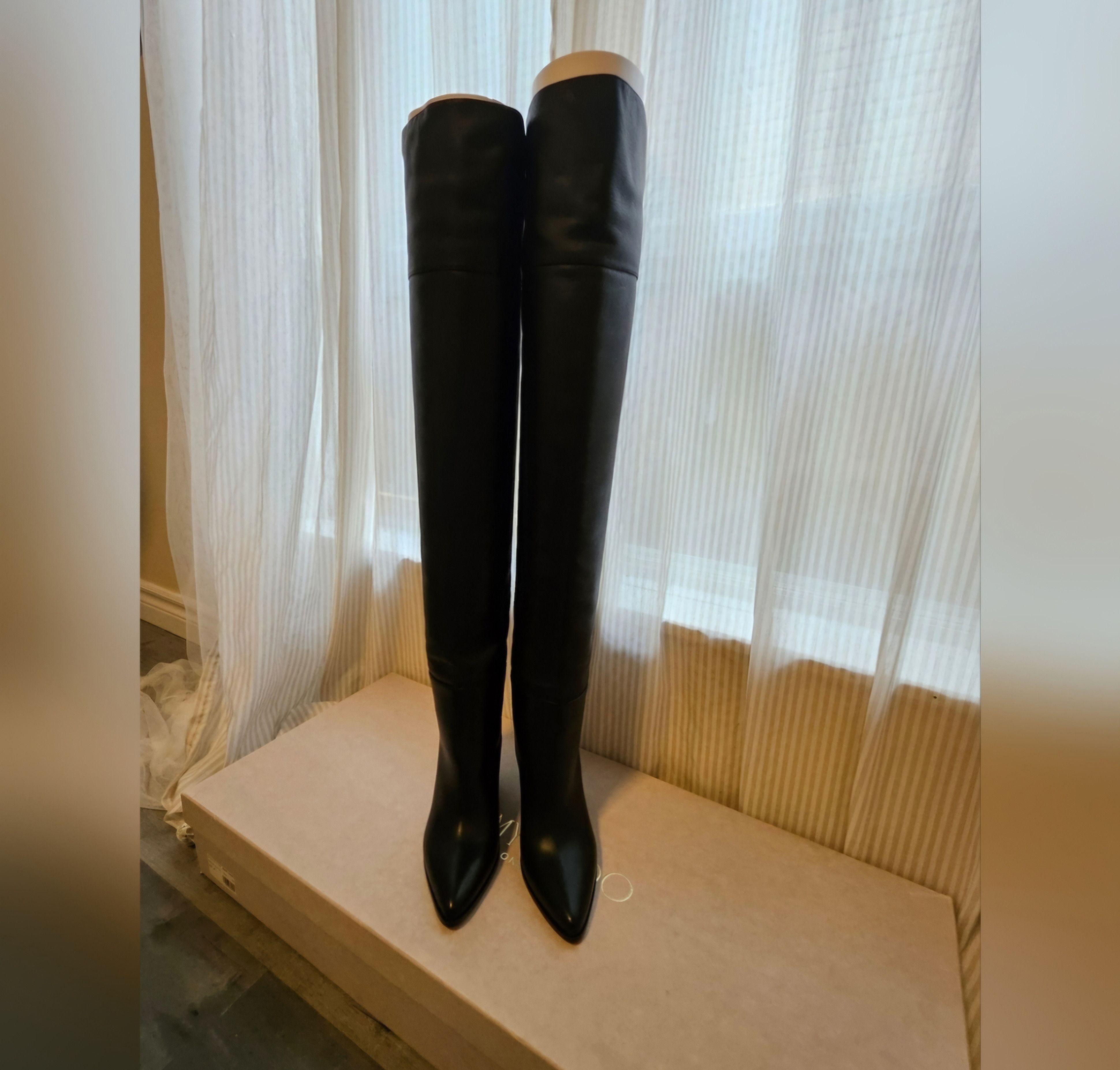 Jimmy Choo Jimmy Choo 100% Leather Maceo 85mm over-the-knee boots Size US 7 / IT 37 - 8 Thumbnail
