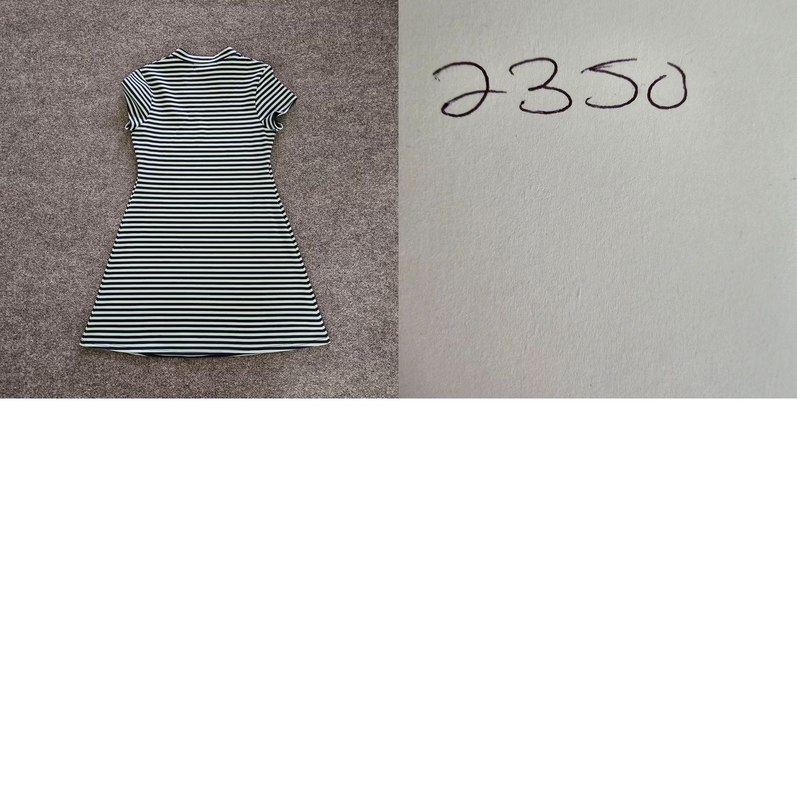 Free People FP People Dress Women Medium Green Blue Striped A Line Short Sleeve Casual Basic Size M / US 6-8 / IT 42-44 - 8 Thumbnail