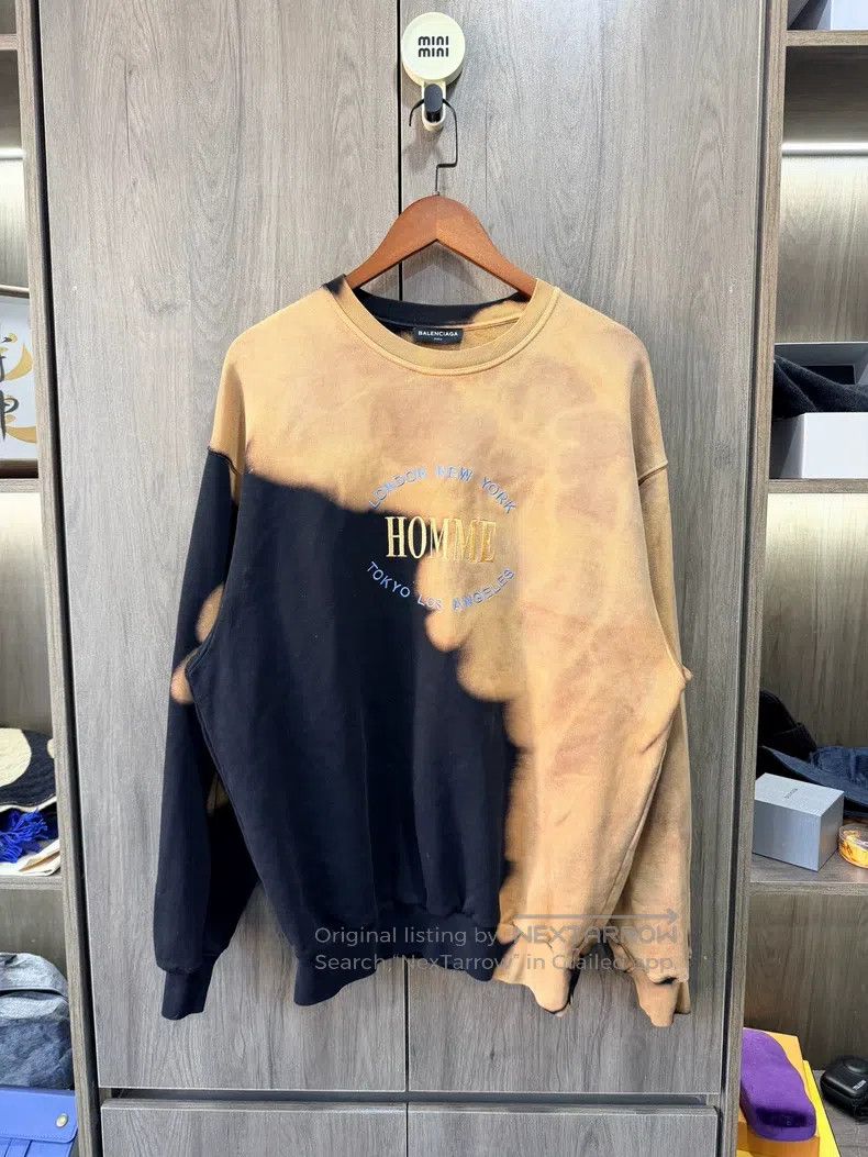 Balenciaga Balenciaga Tie-Dye Rendered Homme Hoodie Size US XS / EU 42 / 0 - 1 Thumbnail