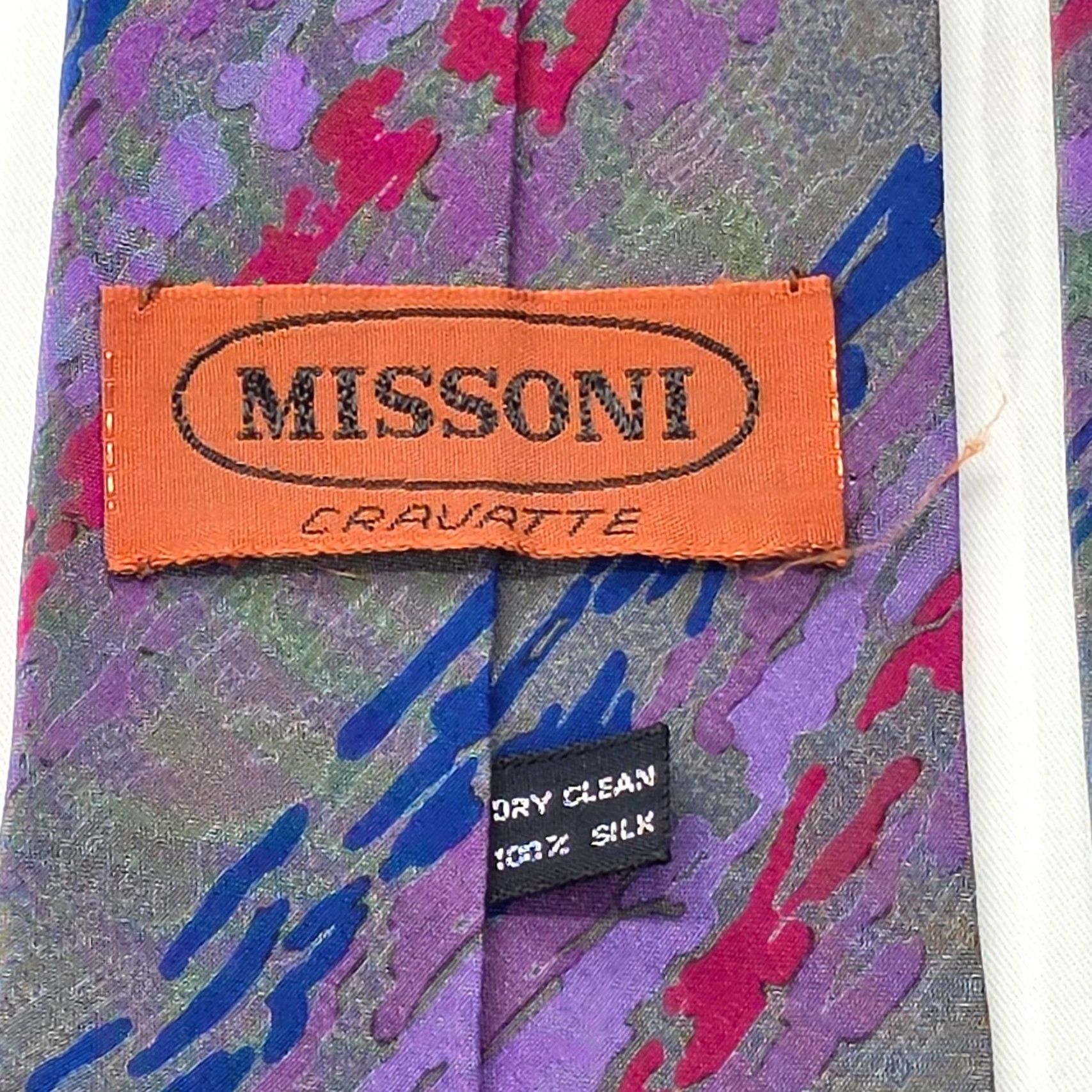 Missoni VTG Missoni Cravatte Necktie Mens Multicolor Silk Designer Tie Hand Made Spain Size ONE SIZE - 6 Thumbnail