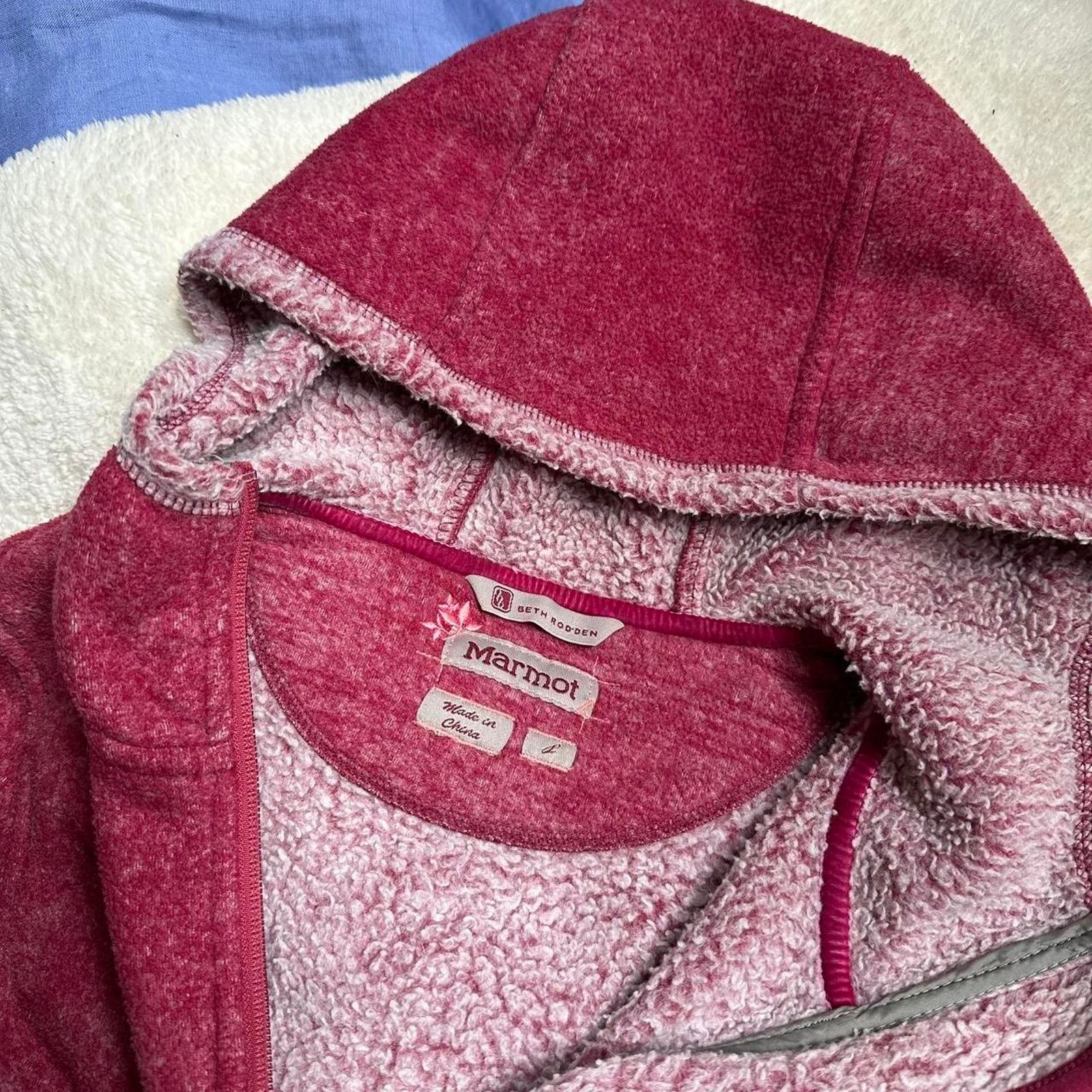 Marmot × Vintage Cute Marmot Vintage Y2K Pink Rose Sweater Zip Pullover Size L / US 10 / IT 46 - 3 Thumbnail