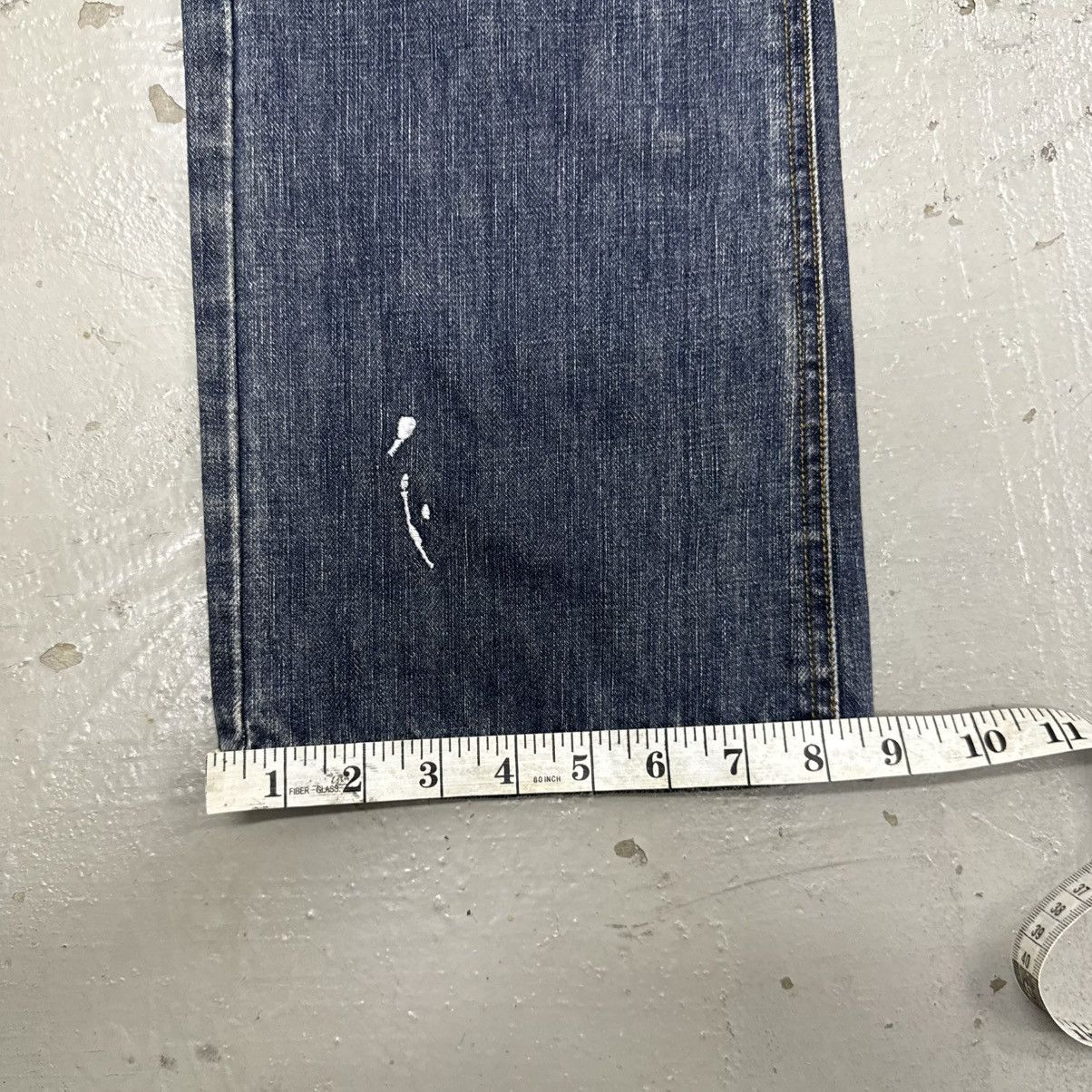 If Six Was Nine Handmade Embroid Paint Splatter Distressed Denim Jeans Jag Size US 33 - 13 Thumbnail