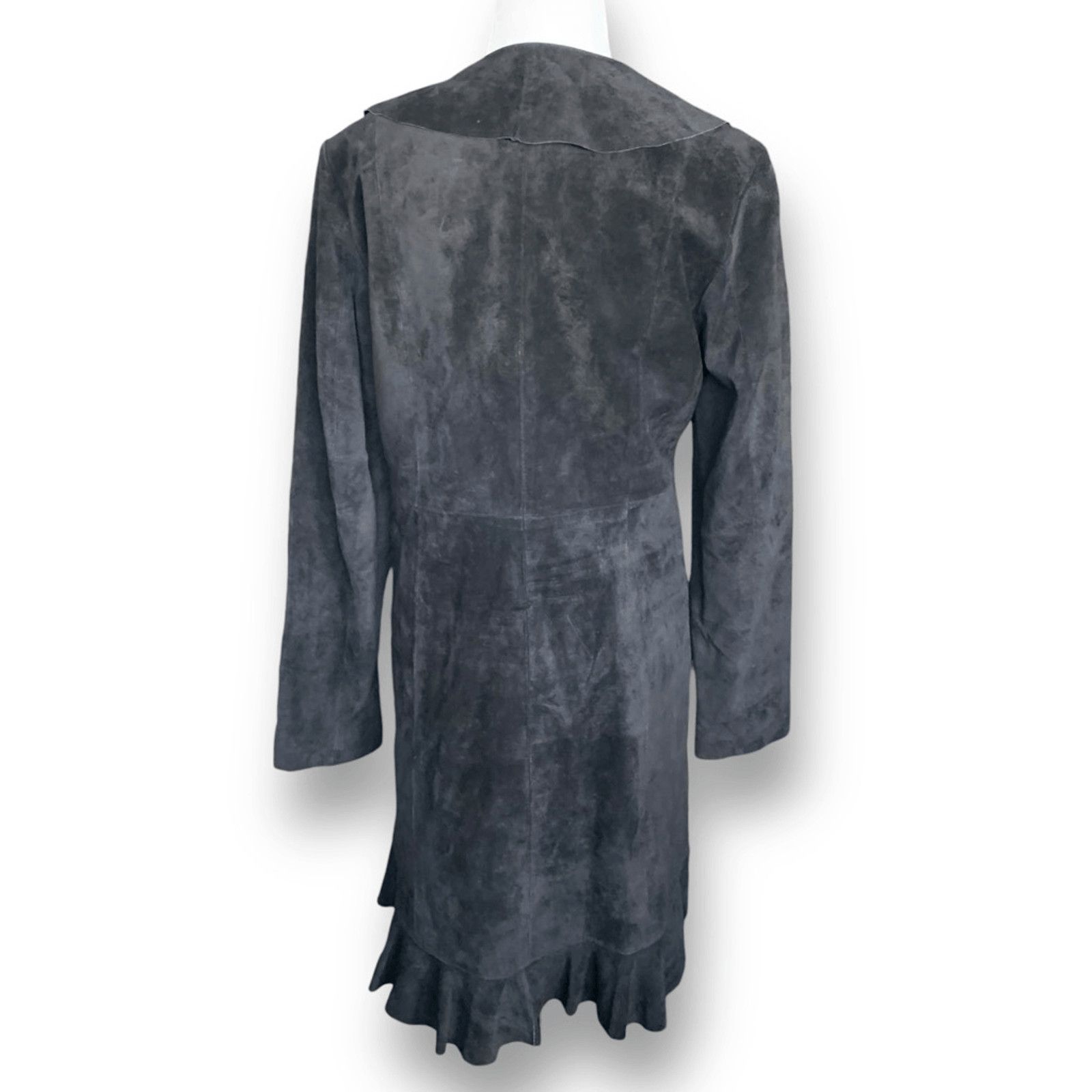 Scully Vintage Scully Black Suede Leather Ruffle Coat Jacket Small Size S / US 4 / IT 40 - 5 Thumbnail