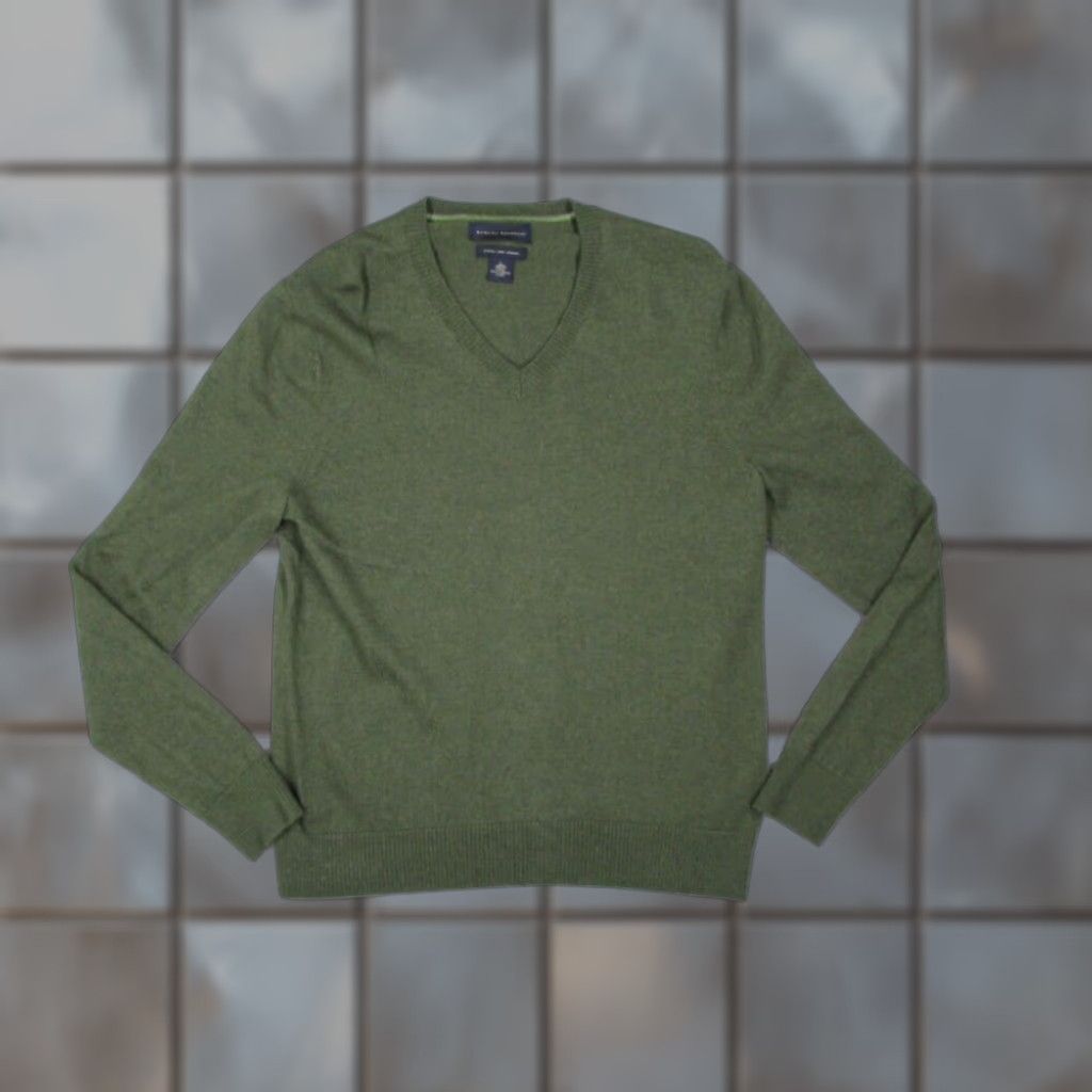 Banana Republic Banana Republic Merino Wool Sweater Mens Large Green V Neck Pullover Size US L / EU 52-54 / 3 - 1 Thumbnail