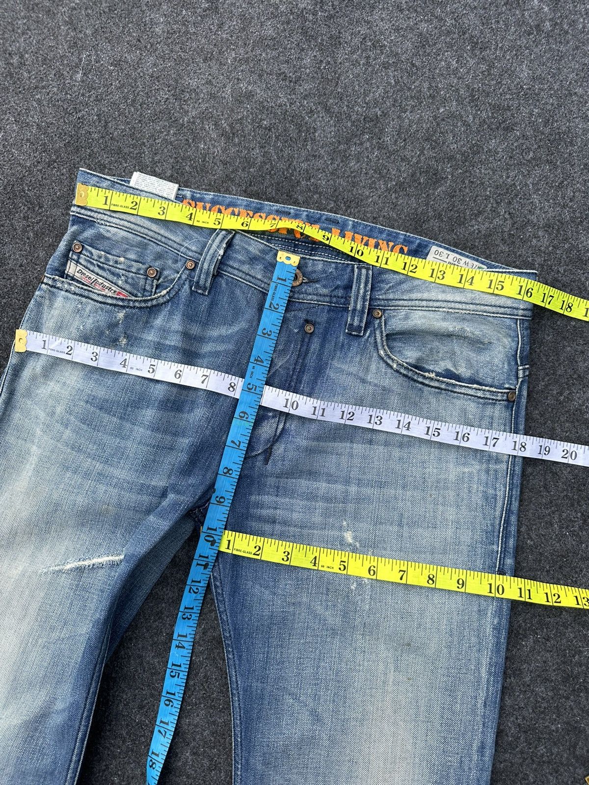 Beauty Beast × Diesel Diesel Safado Faded Washed Distressed Denim D3 Size US 30 / EU 46 - 5 Thumbnail