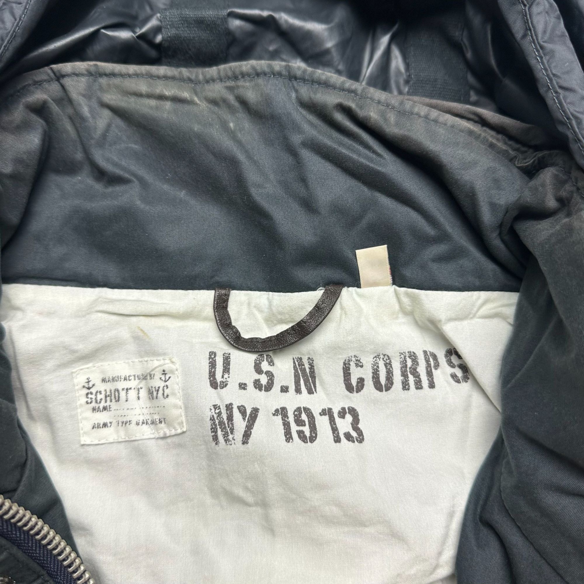 Schott Schott NYC Vintage 90s Military Multi-Pocket Navy Jacket L Size US L / EU 52-54 / 3 - 4 Thumbnail