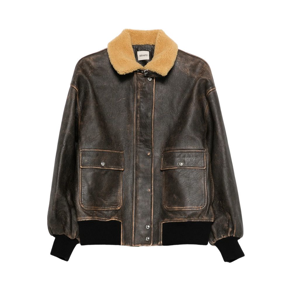 KHAITE Khaite BROWN Jackets - Leather Jackets Size S / US 4 / IT 40 - 1 Thumbnail