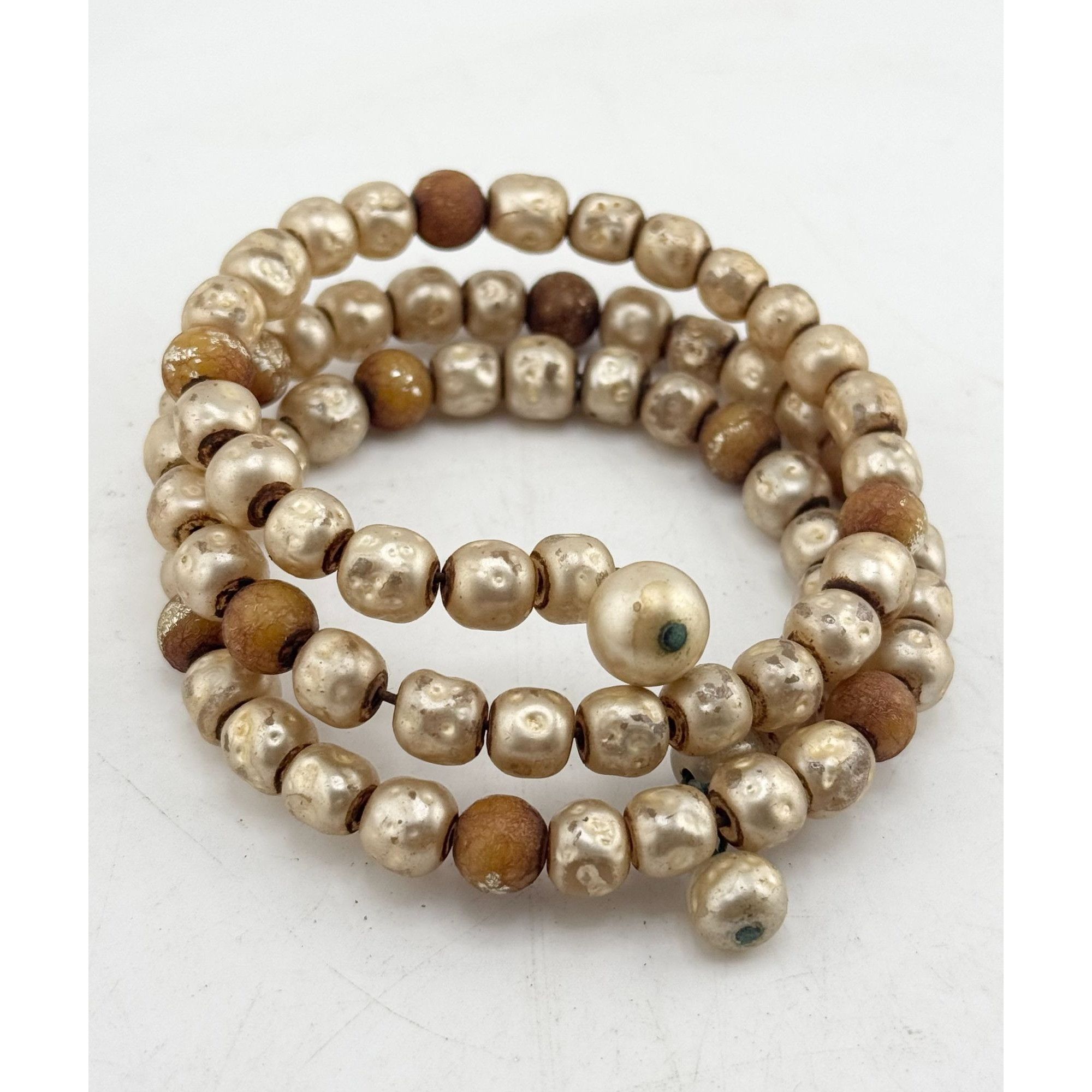 Vintage Vintage faux pearl wire wrap cuff bracelet Size ONE SIZE - 3 Thumbnail