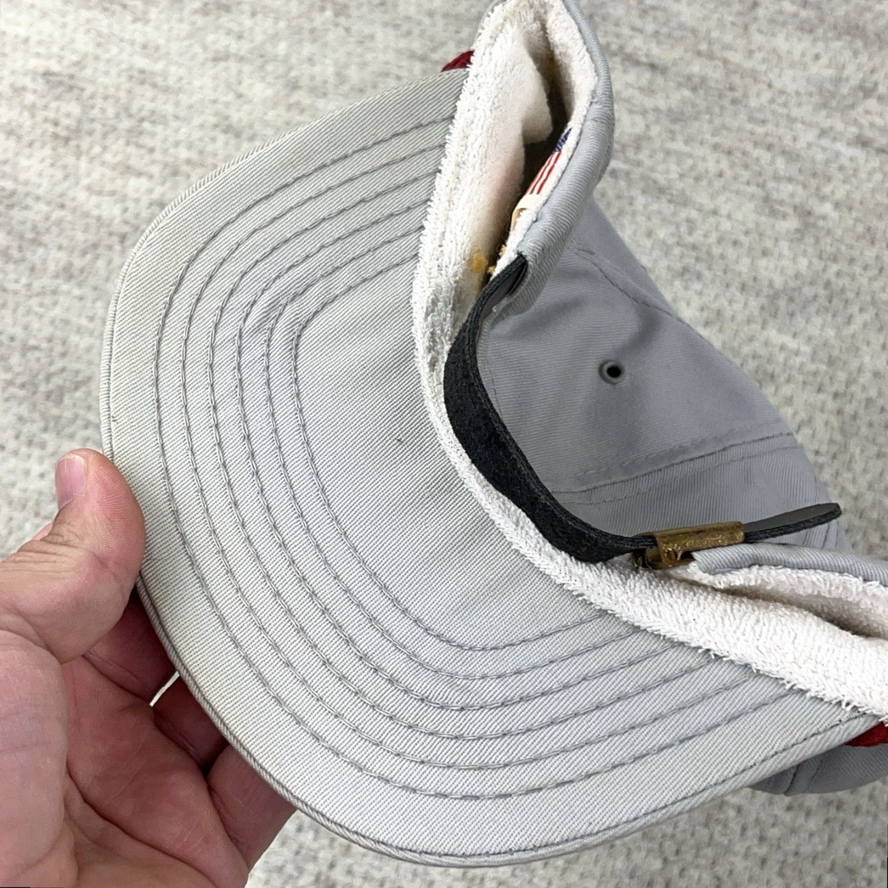 Roper VINTAGE Farmland Co-op Trucker Hat Cap Made In USA 80s 90s Rope Farm Strapback Gray Cotton Polyester Knit Adjustable Mens Hat Size ONE SIZE - 6 Thumbnail
