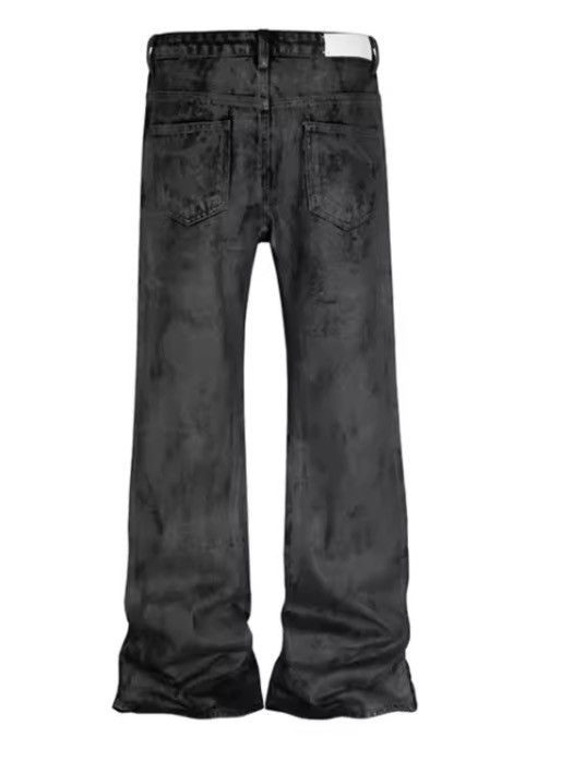 Japanese Brand Heavyweight washed and waxed micro flare hombre baggy jeans Size US 34 / EU 50 - 5 Thumbnail