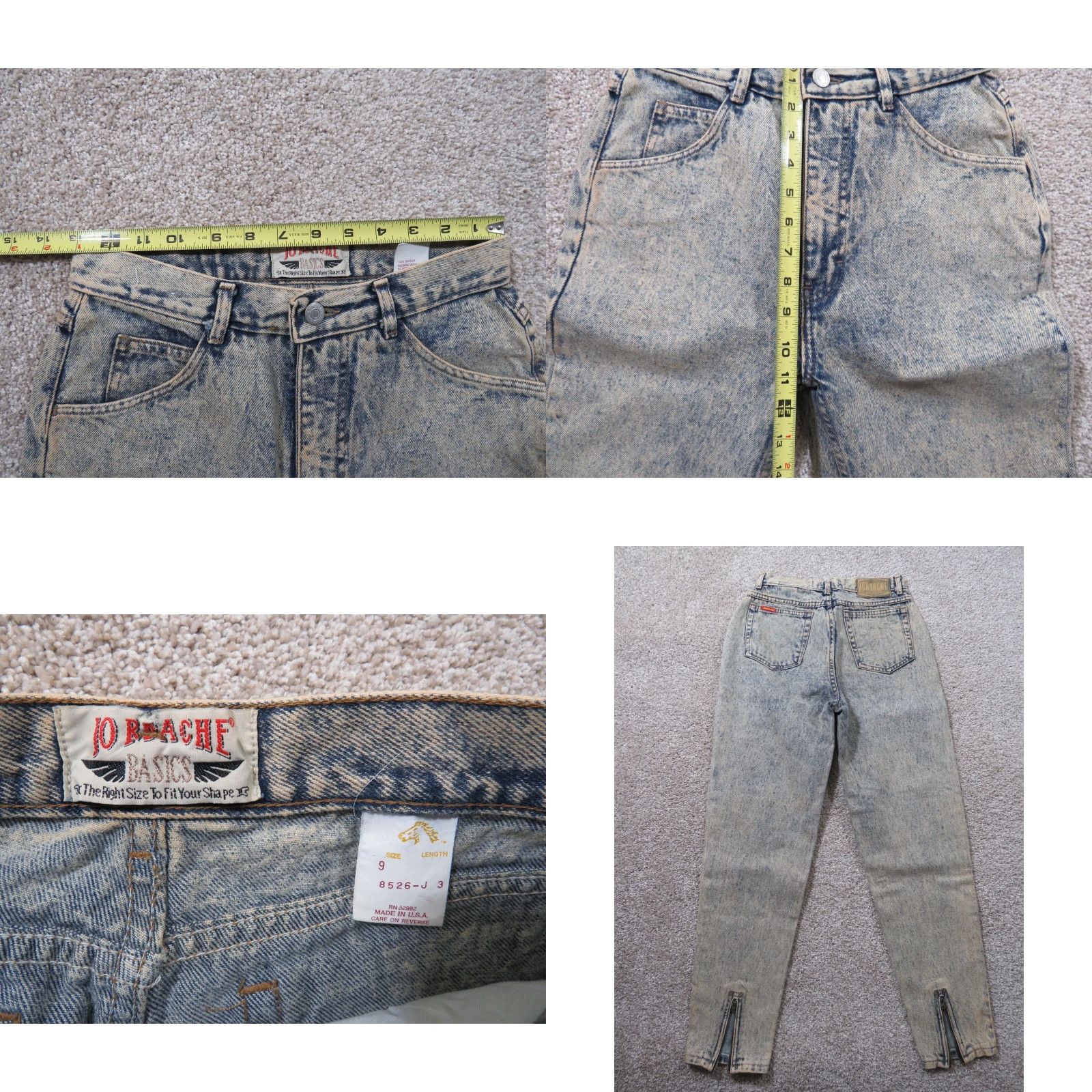 Jordache VTG Jordache Jeans Denim USA Ladies Misses 9 26X27 High Waist Acid wash Blue 1980s Disco Womens Size 26" / US 2 / IT 38 - 8 Thumbnail