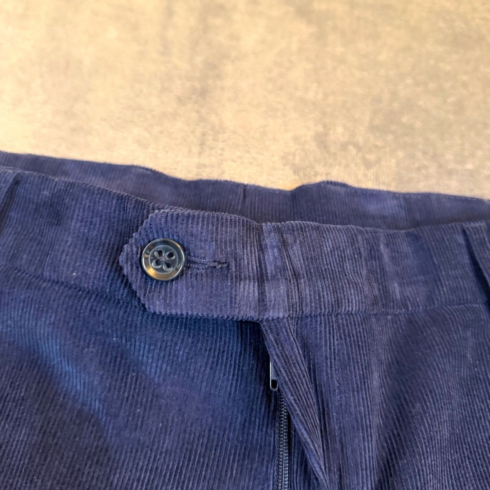 Stafford Stafford Slim Fit Corduroy Trousers Navy Blue Flat Front Pants Mens 38x29 NWT Size US 38 / EU 54 - 6 Thumbnail